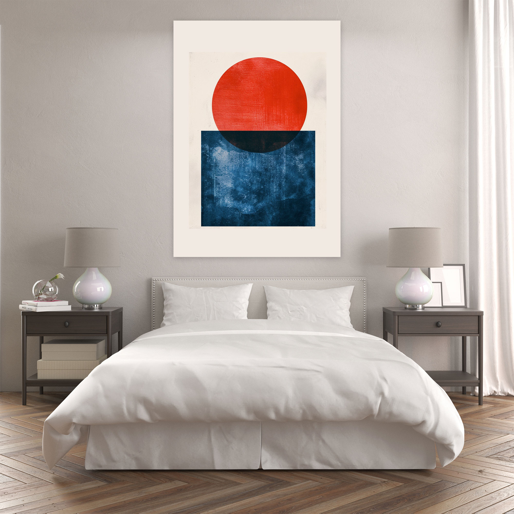 Red Circle Suprematism Wall Decoration - Suprematism, Modern Art, Red And Blue, Wall Decoration