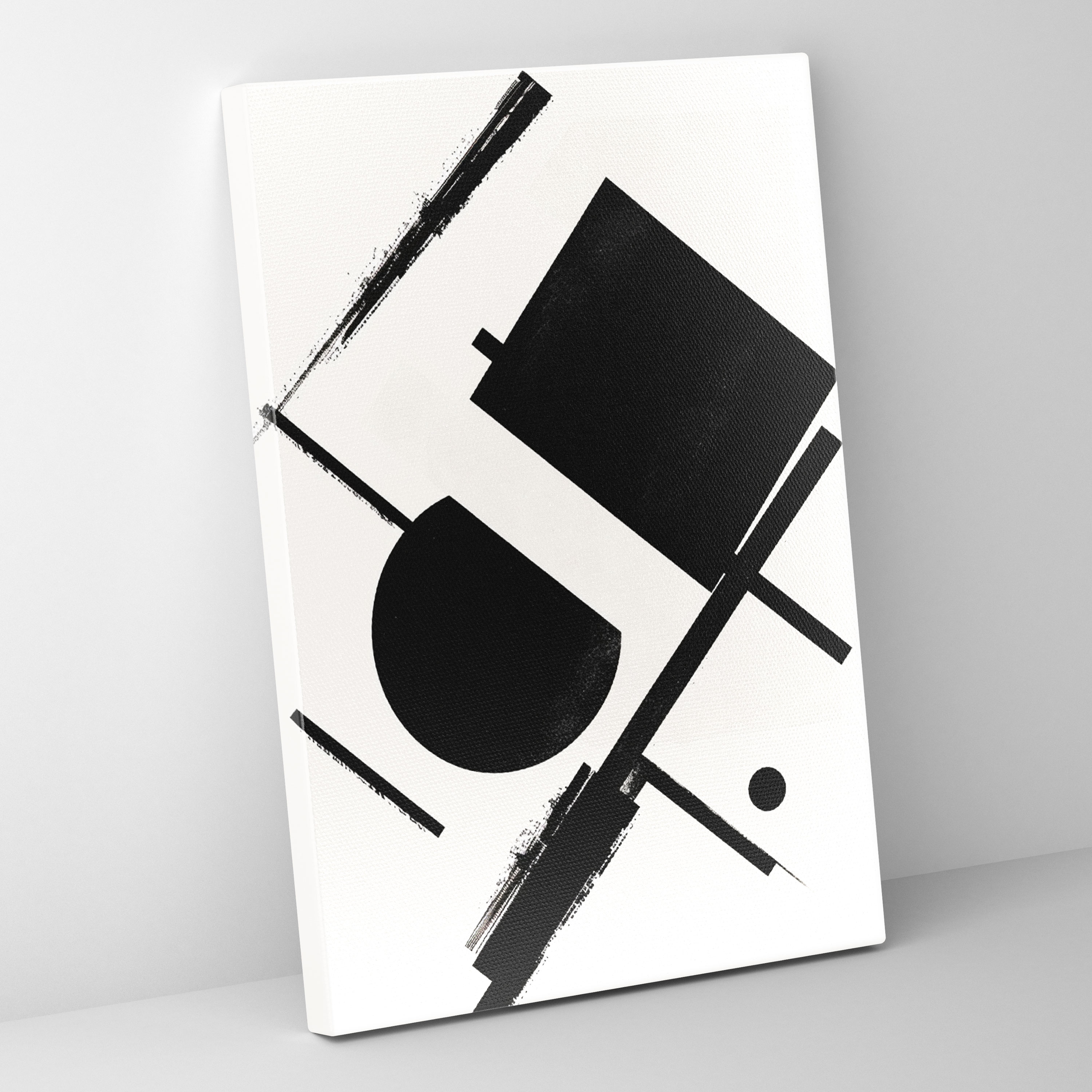 Abstract Black Shapes Suprematism Canvas Print - Suprematism, Wall Art, Canvas, Suprematism