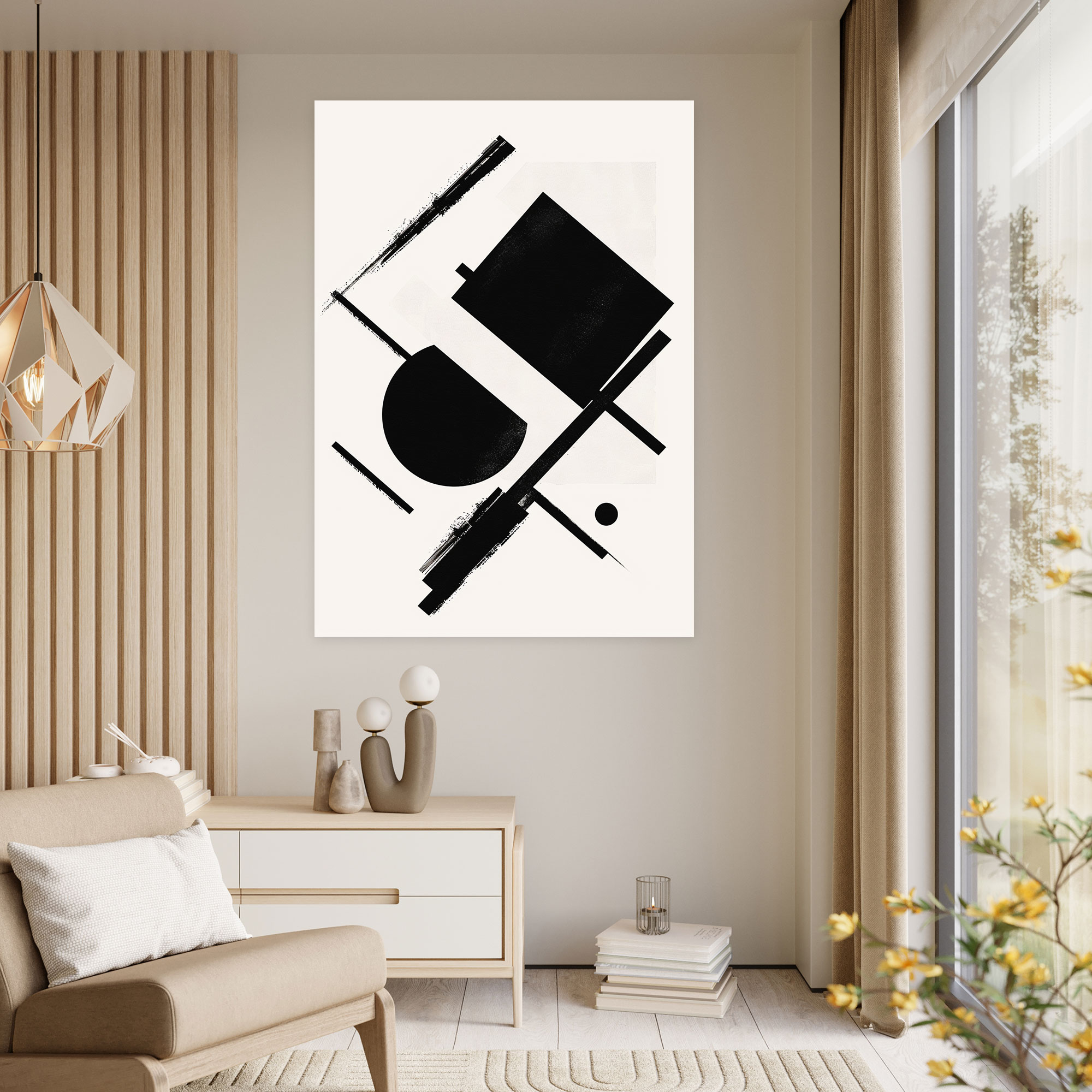 Abstract Black Shapes Suprematism Canvas Print - Suprematism, Wall Art, Canvas, Suprematism