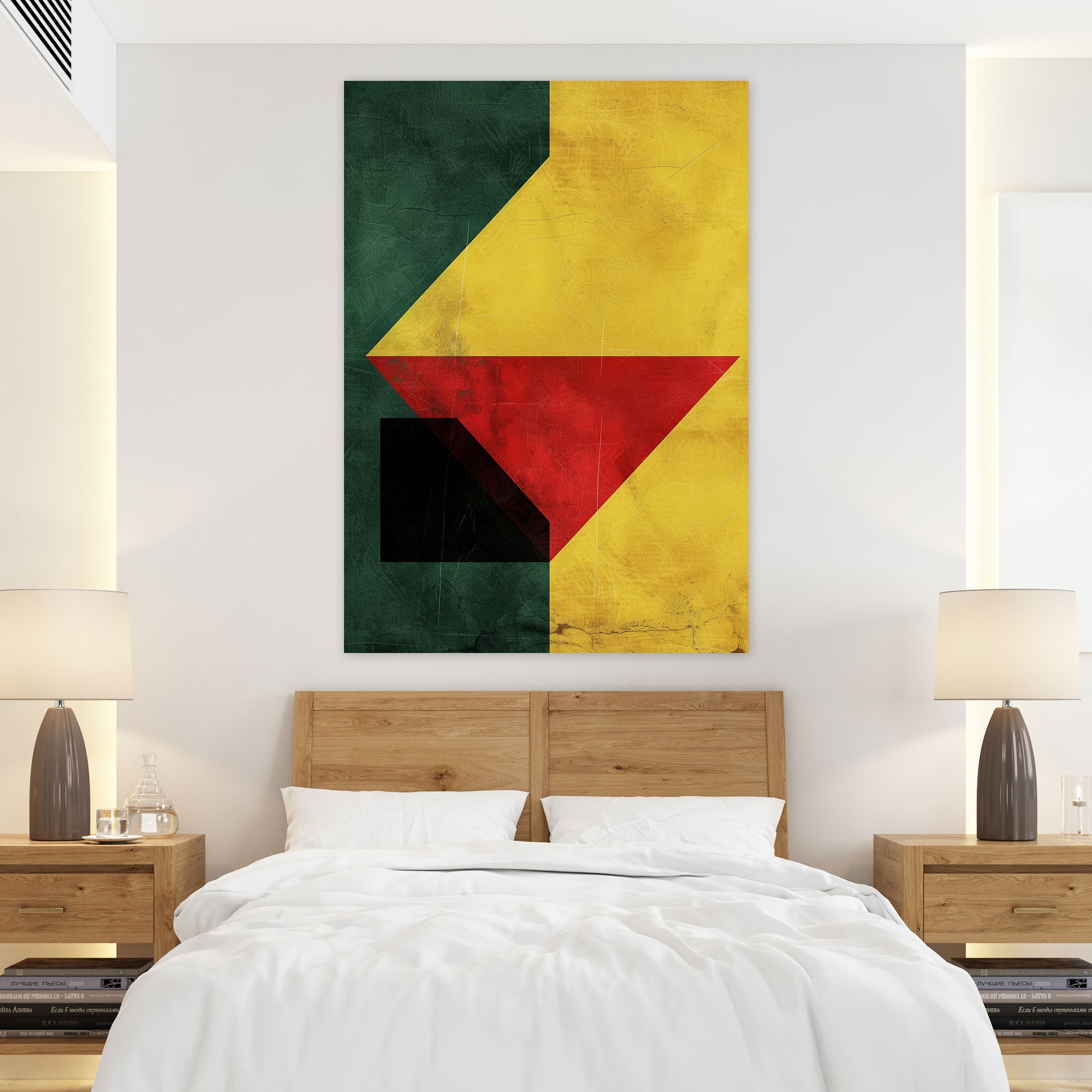 Yellow Triangle Red Square Suprematism Wall Art - Suprematism, Home Decoration, Vibrant Colors, Suprematism