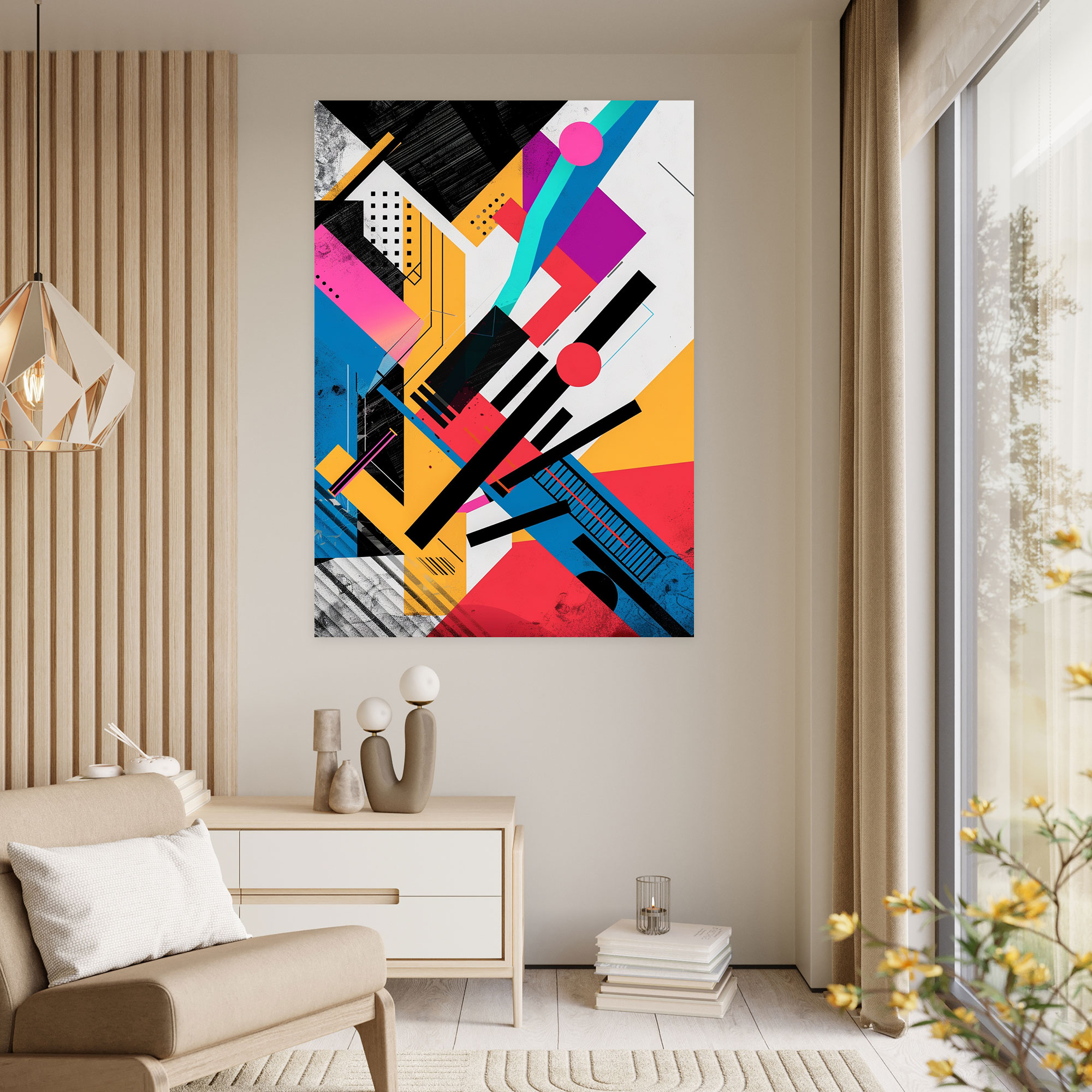 Bold Colors Abstract Suprematism Wall Art - Suprematism, Wall Decoration, Canvas, Home Decoration