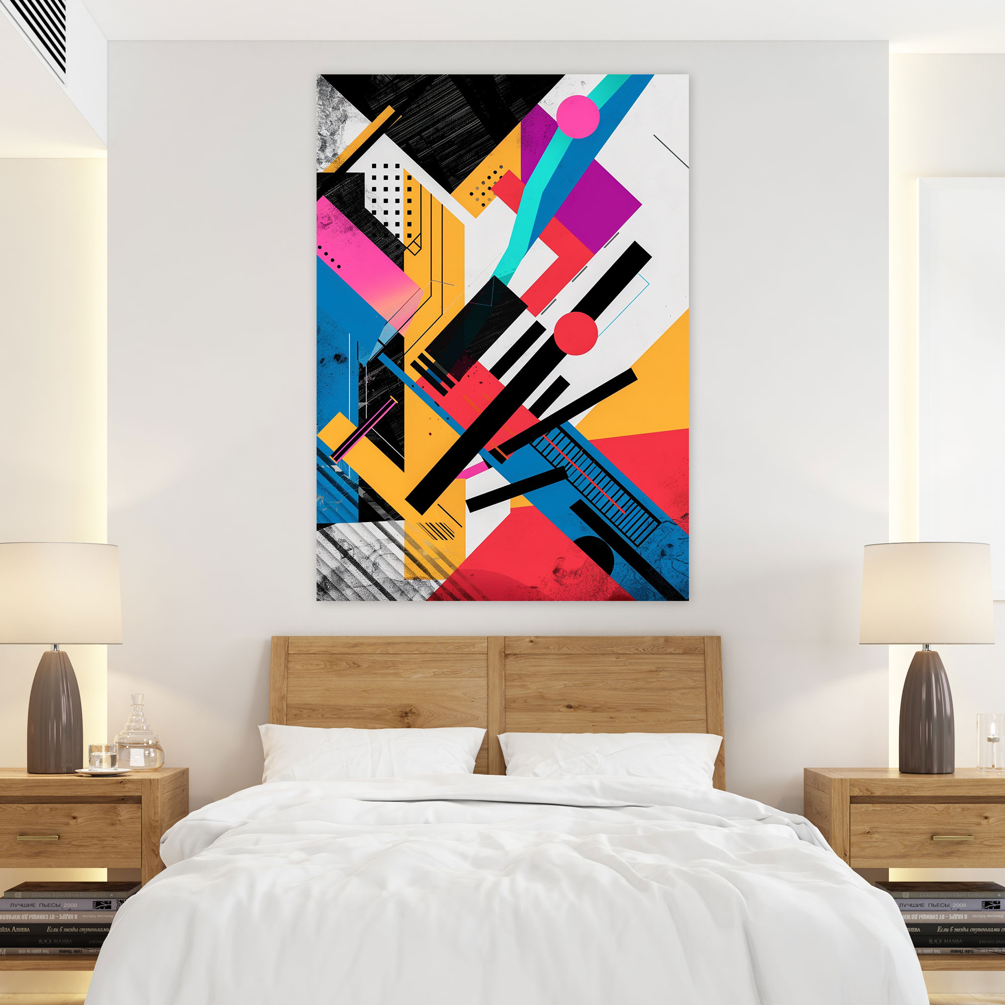 Bold Colors Abstract Suprematism Wall Art - Suprematism, Wall Decoration, Canvas, Home Decoration