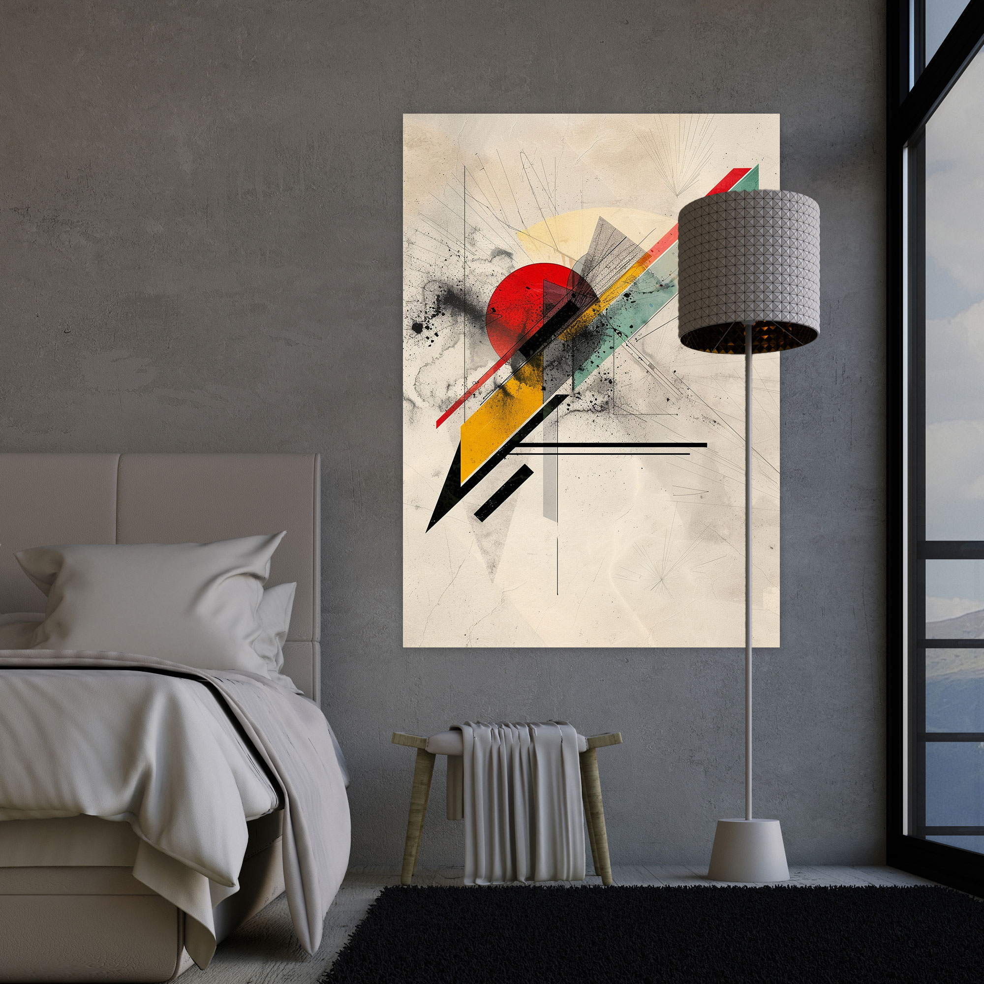 Dynamic Shapes Abstract Suprematism Wall Art - Suprematism, Canvas, Wall Art, Wall Decoration