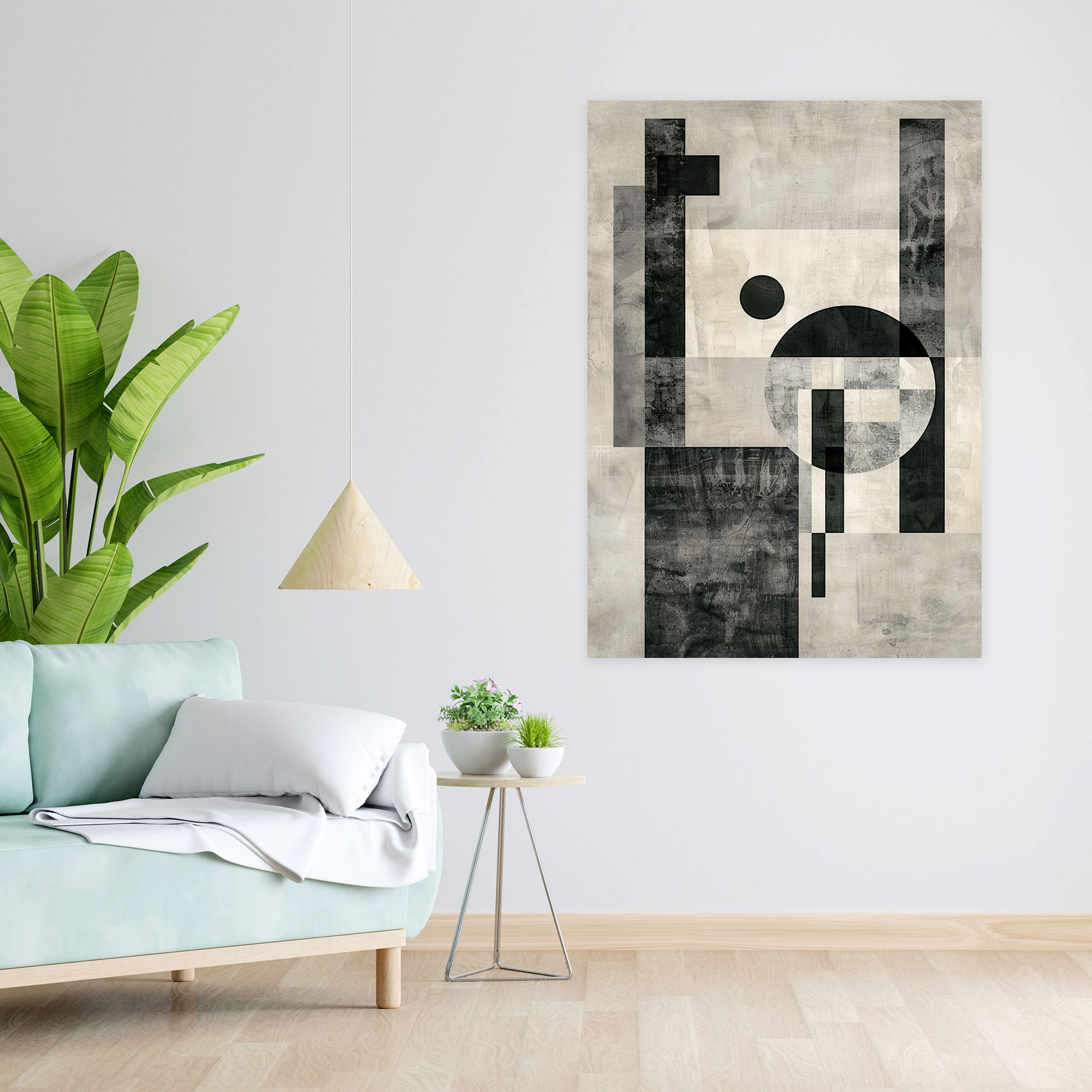 Monochromatic Abstract Suprematism Wall Decoration - Suprematism, Home Decoration, Canvas Wall Art, Wall Art