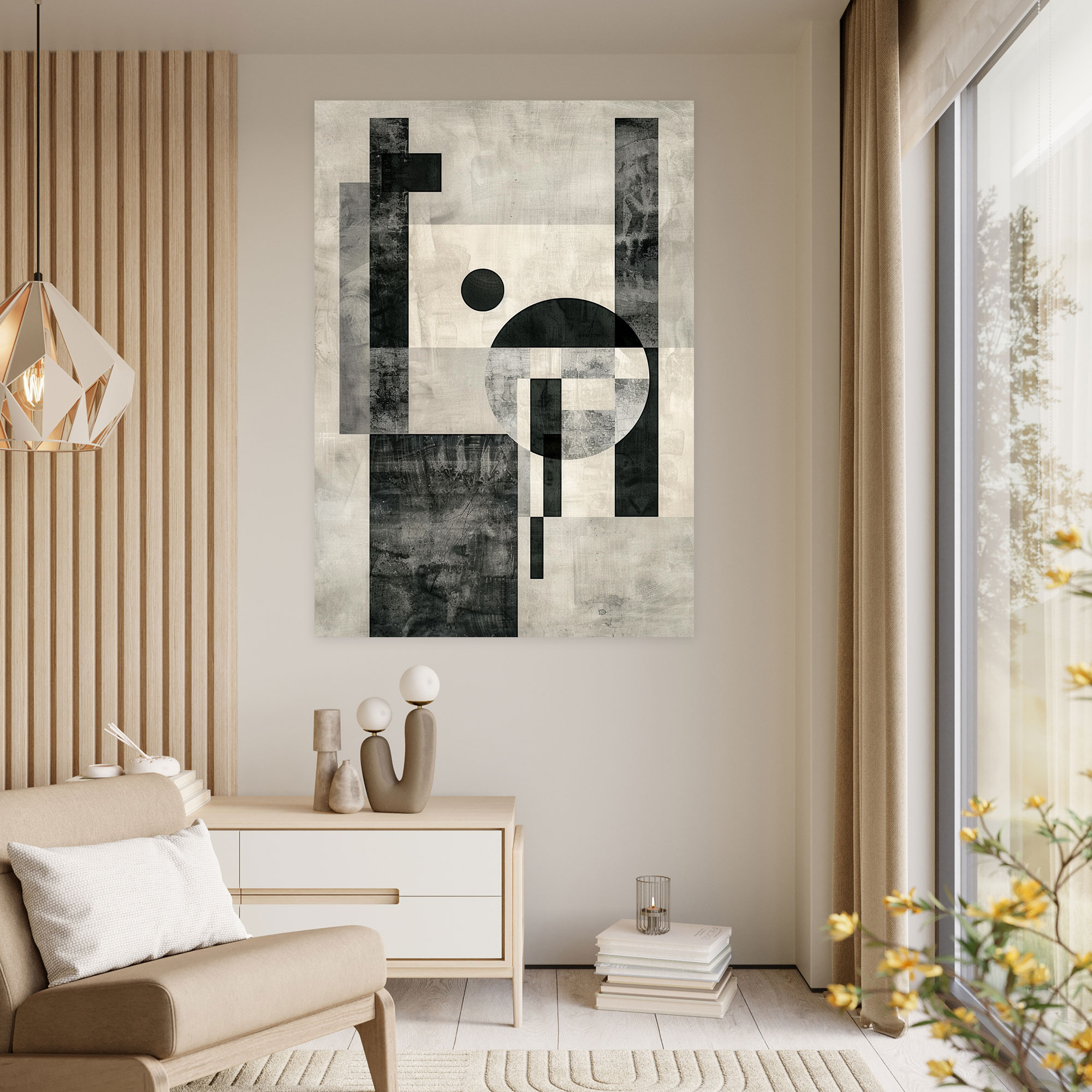 Monochromatic Abstract Suprematism Wall Decoration - Suprematism, Home Decoration, Canvas Wall Art, Wall Art