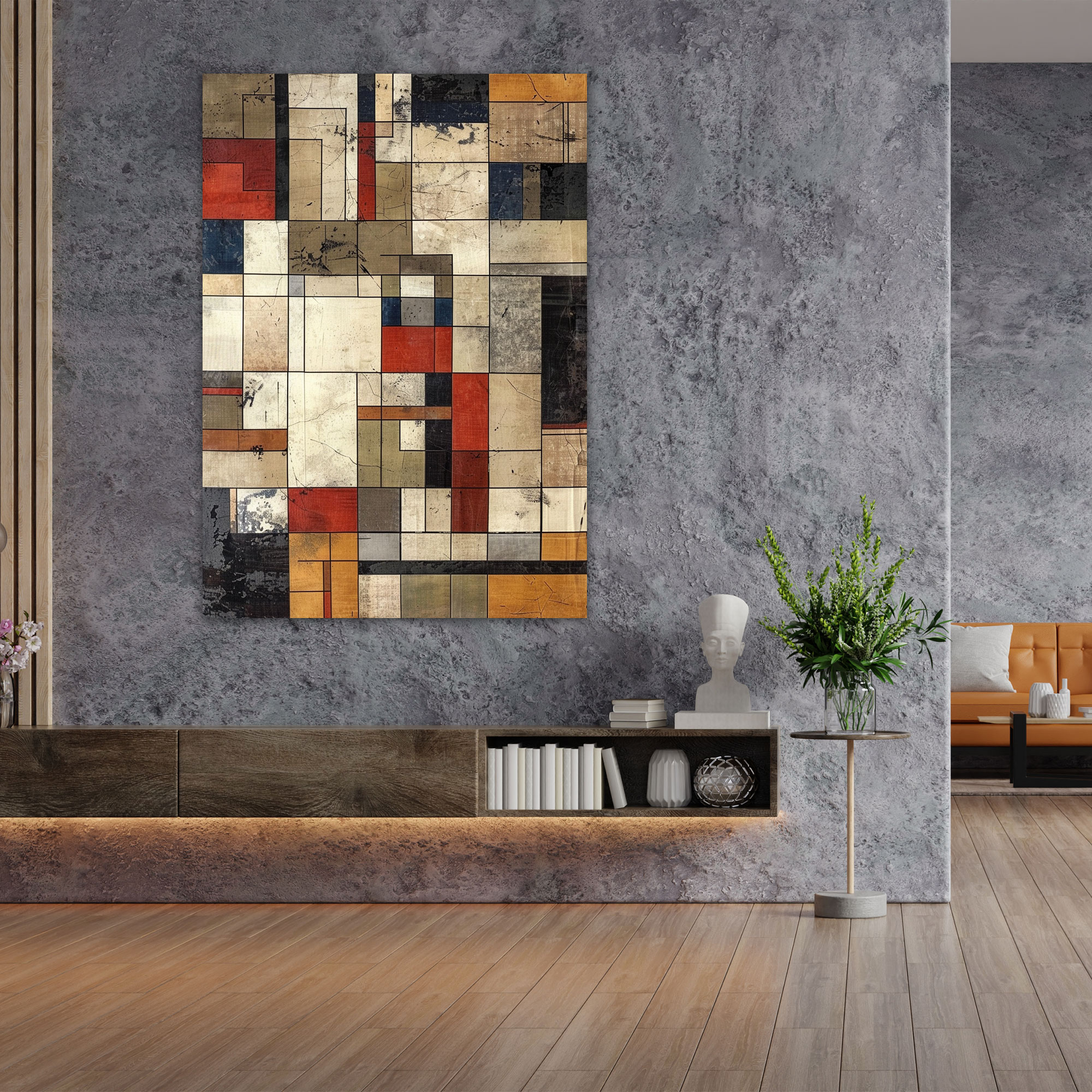 Suprematism Earthy Tones Wall Art - Suprematism, Canvas, Wall Decoration, Suprematism