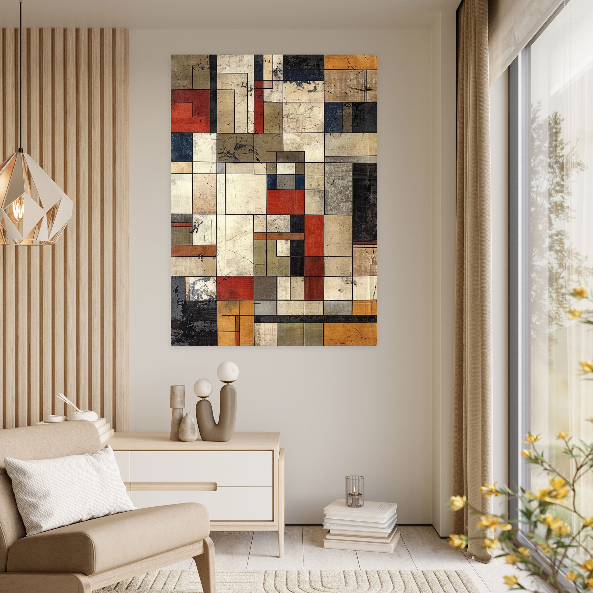 Suprematism Earthy Tones Wall Art - Suprematism, Canvas, Wall Decoration, Suprematism