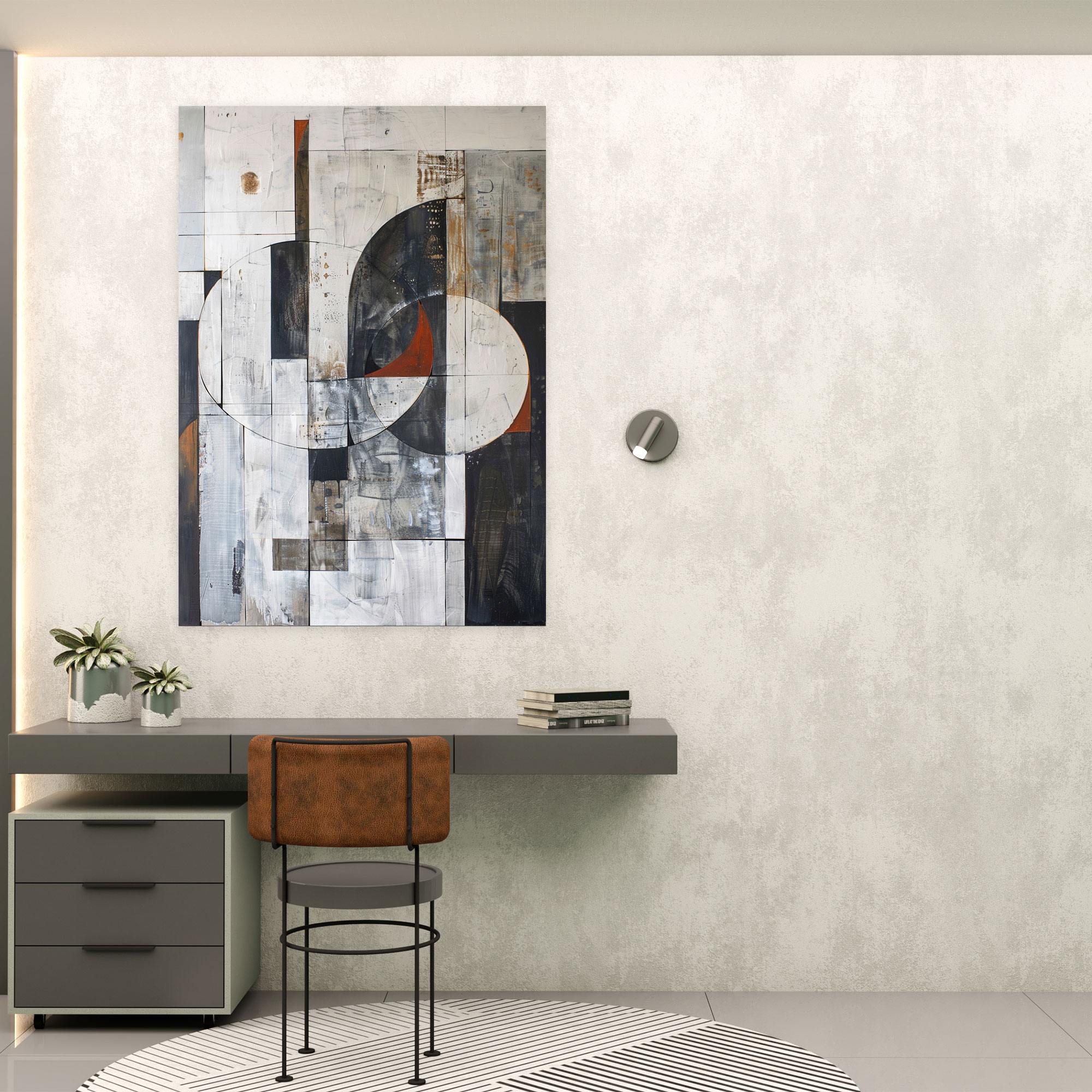 Suprematism Cool Tones Wall Decoration - Suprematism, Suprematism, Home Decoration, Canvas