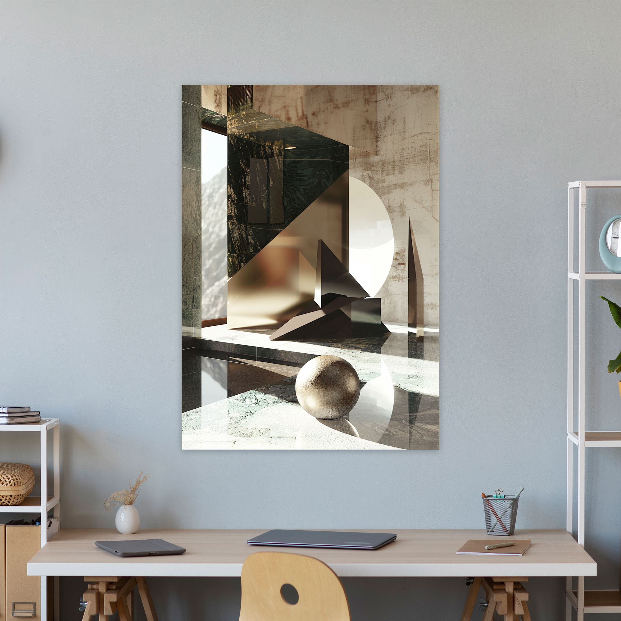 Suprematism Futuristic Wall Art - Suprematism, Suprematism, Modern, Metallic Accents