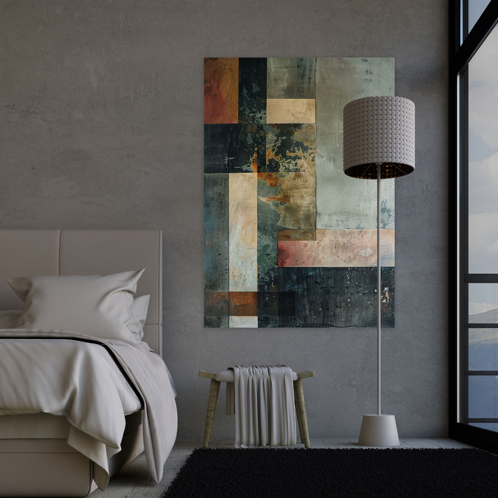 Suprematism Abstract Canvas Print - Suprematism, Subtle Textures, Wall Decoration, Wall Art