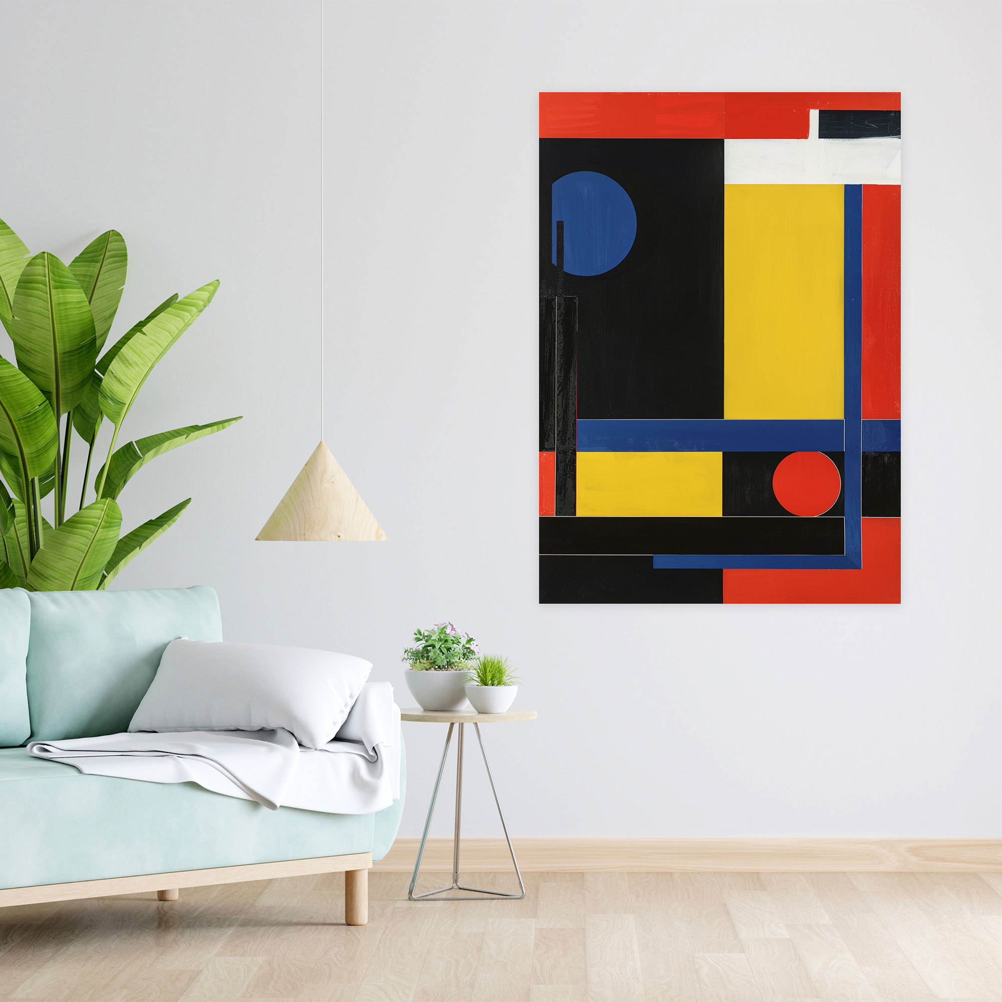 Vibrant Primary Colors Canvas Print In Suprematism Style - Suprematism, Canvas Print, Abstract Art, Home Decoration