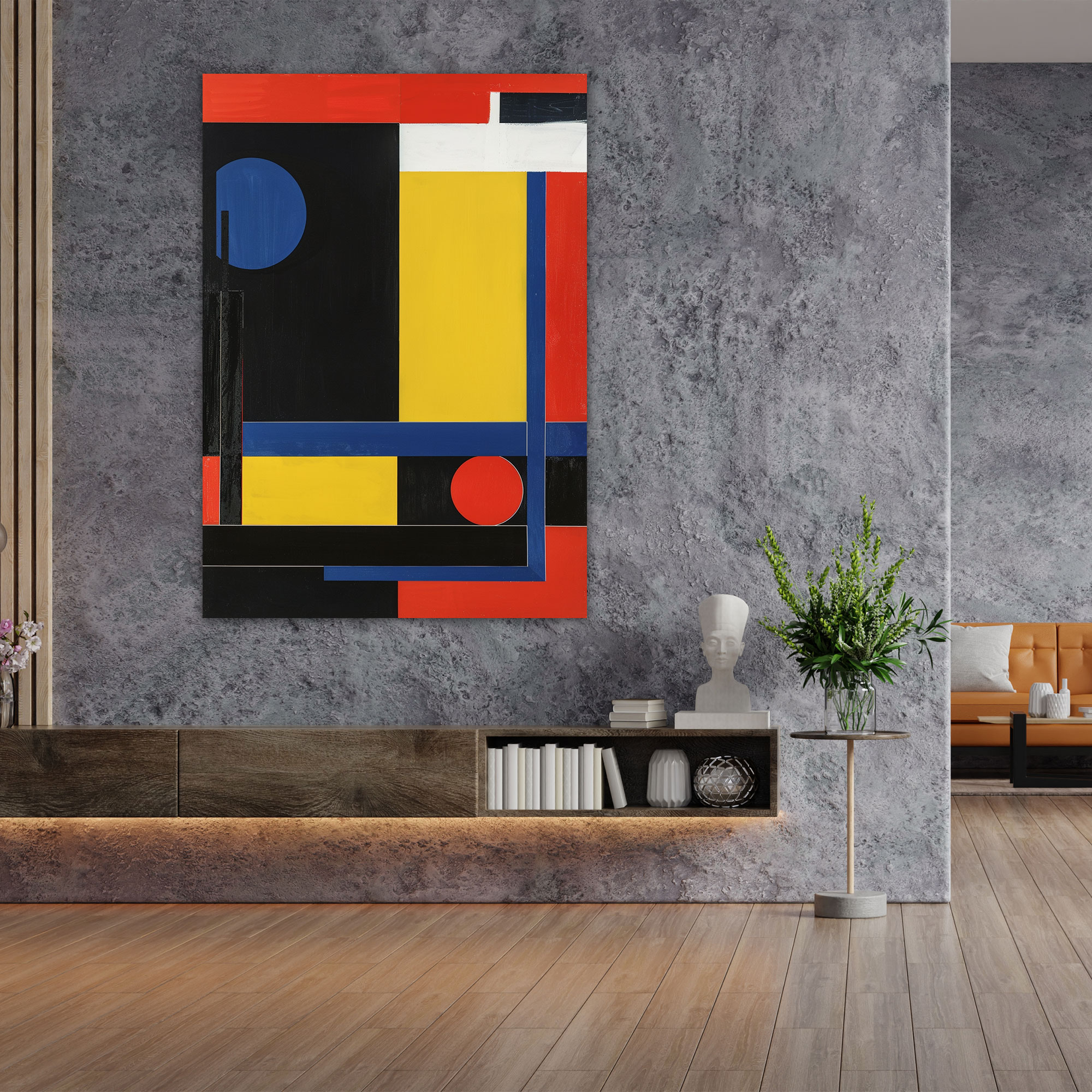 Vibrant Primary Colors Canvas Print In Suprematism Style - Suprematism, Canvas Print, Abstract Art, Home Decoration
