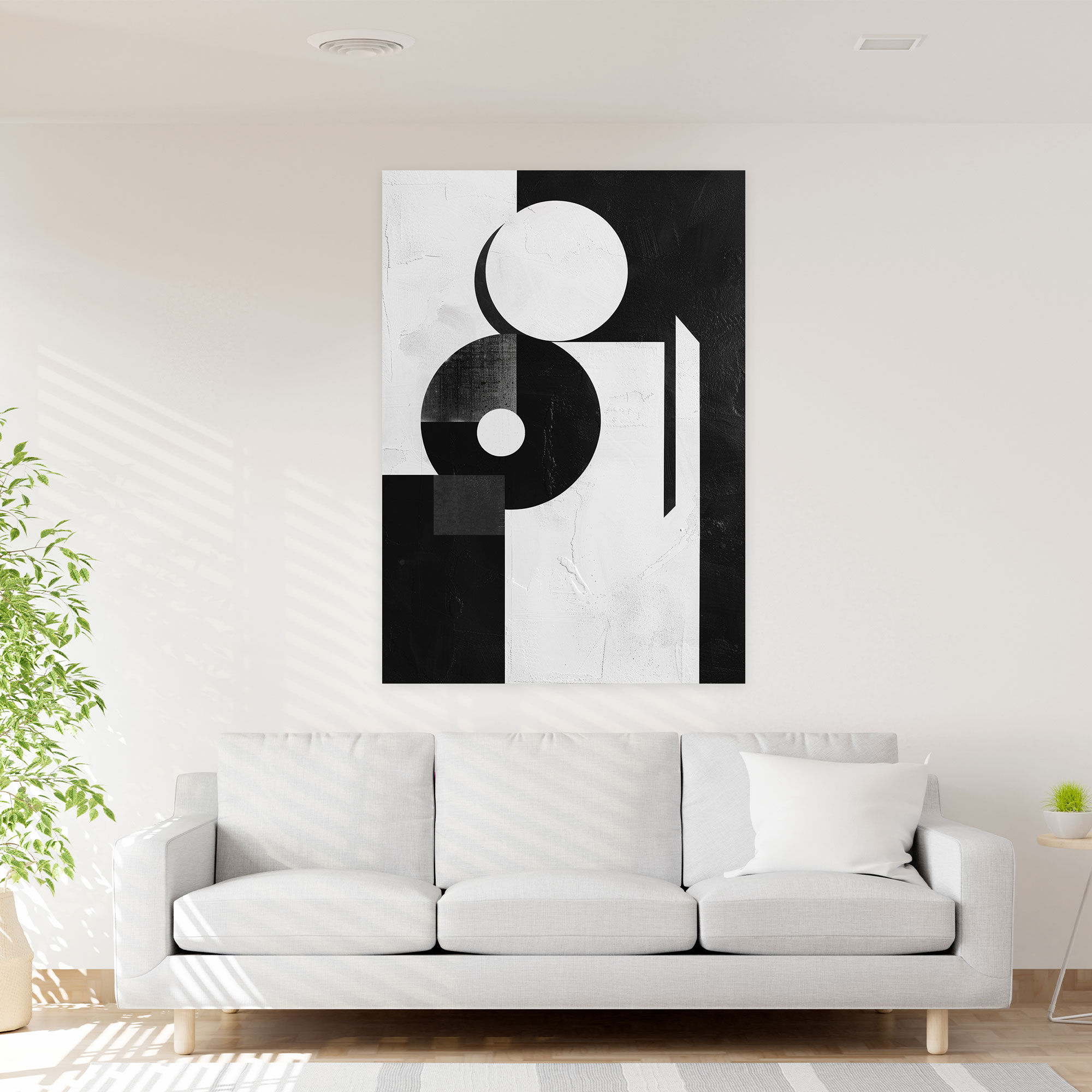 Overlapping Shapes Canvas Print In Suprematism Style - Suprematism, Abstract Art, Home Decoration, Wall Decoration