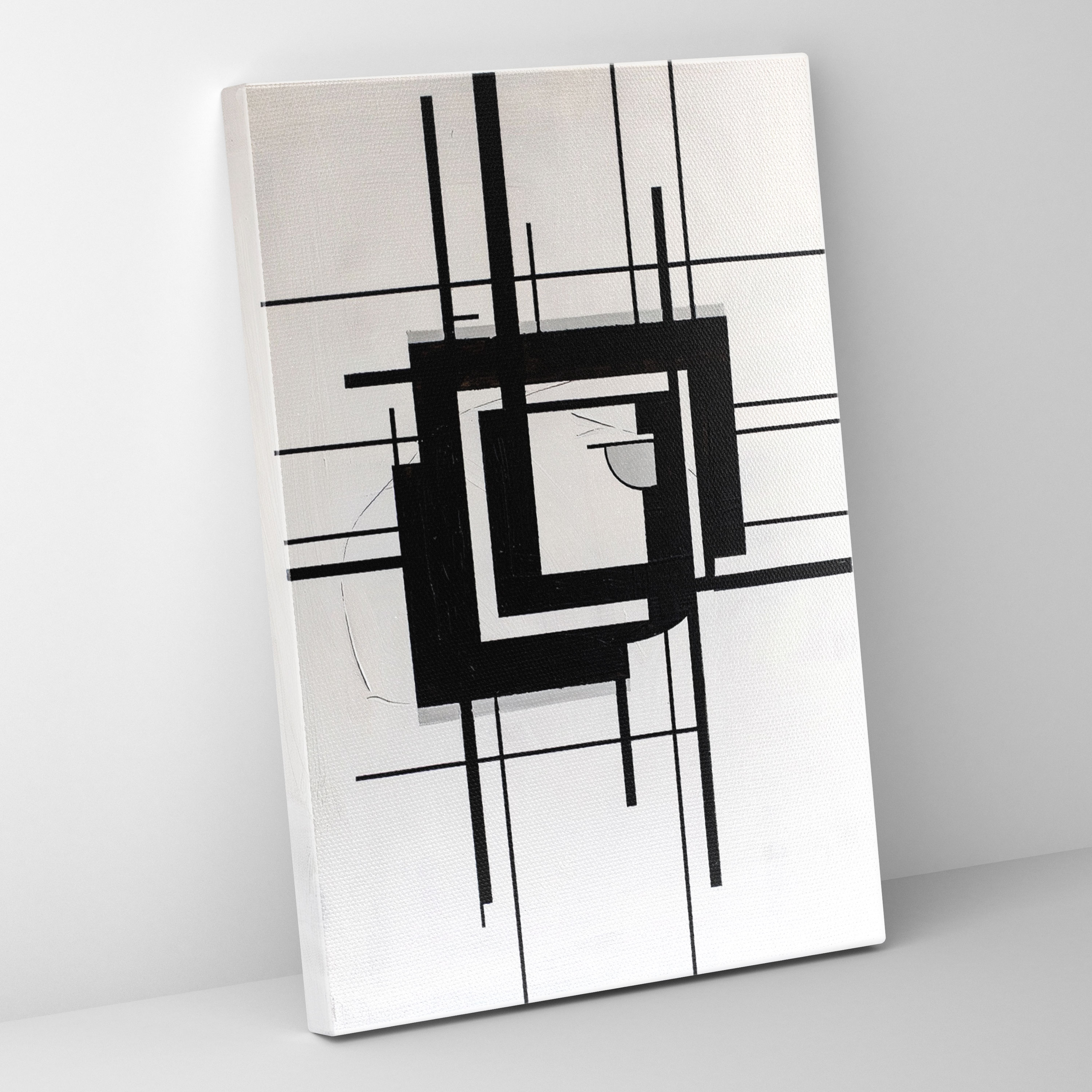Suprematism Black And White Squares Wall Decoration - Suprematism, Suprematism, Wall Decoration, Canvas