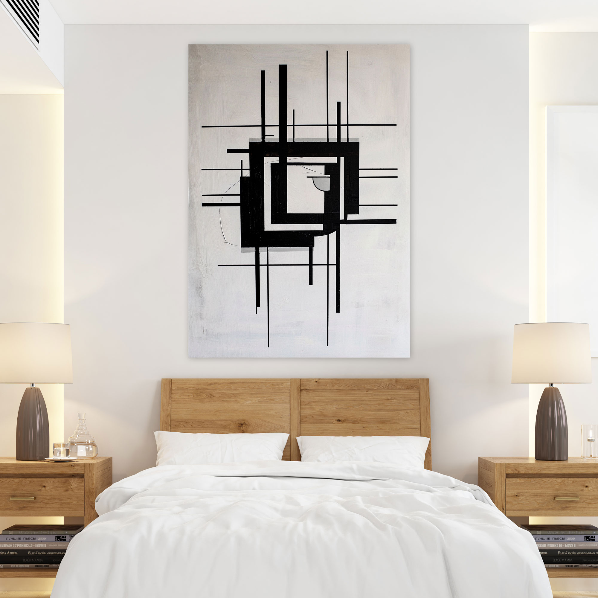 Suprematism Black And White Squares Wall Decoration - Suprematism, Suprematism, Wall Decoration, Canvas