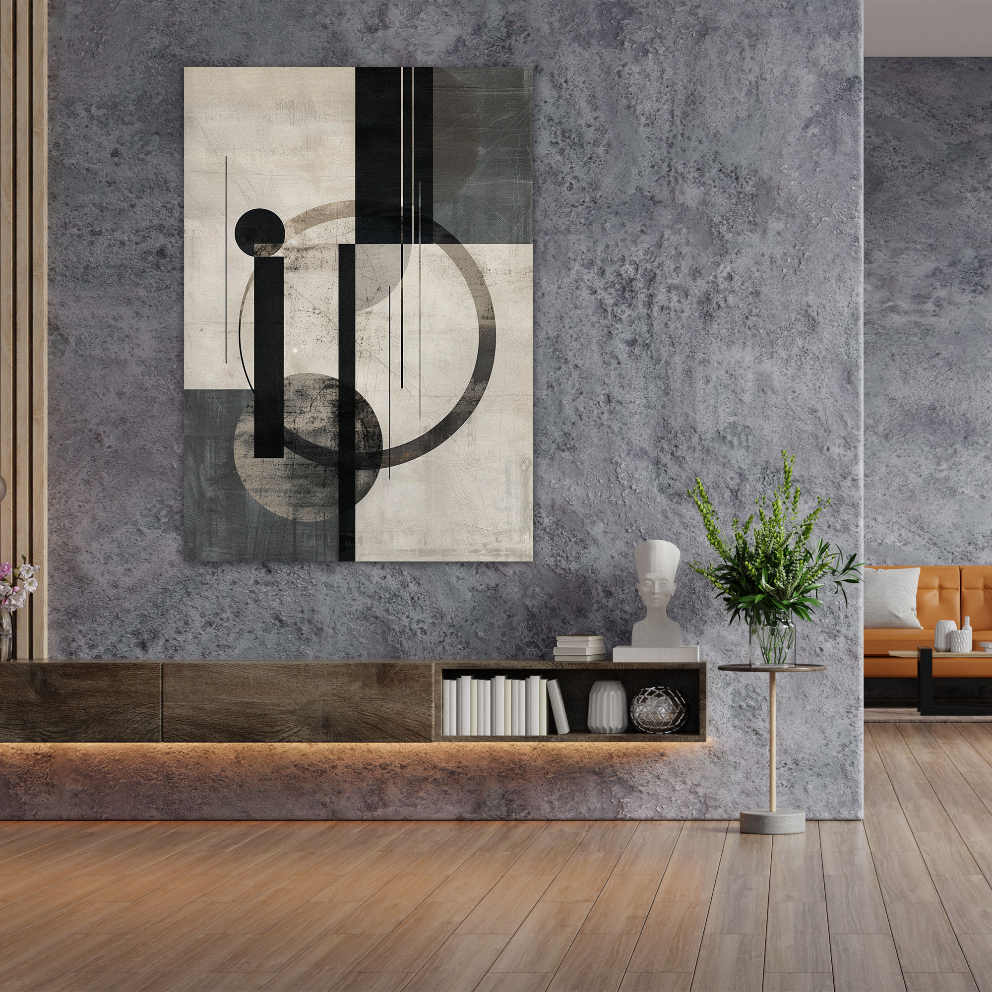 Suprematism Minimalist Circles And Rectangles Canvas Print - Suprematism, Suprematism, Canvas, Canvas Print