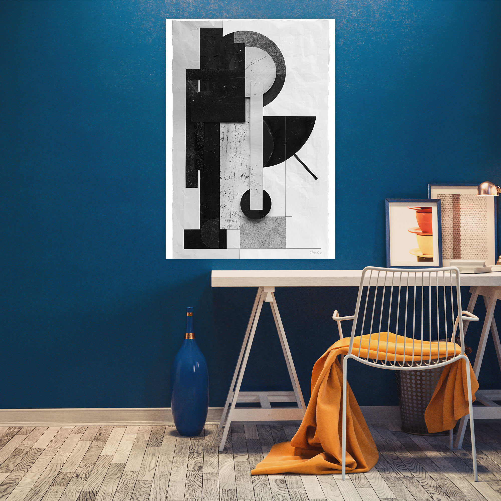 Suprematism Black And White Abstract Shapes Wall Art - Suprematism, Suprematism, Canvas, Wall Art