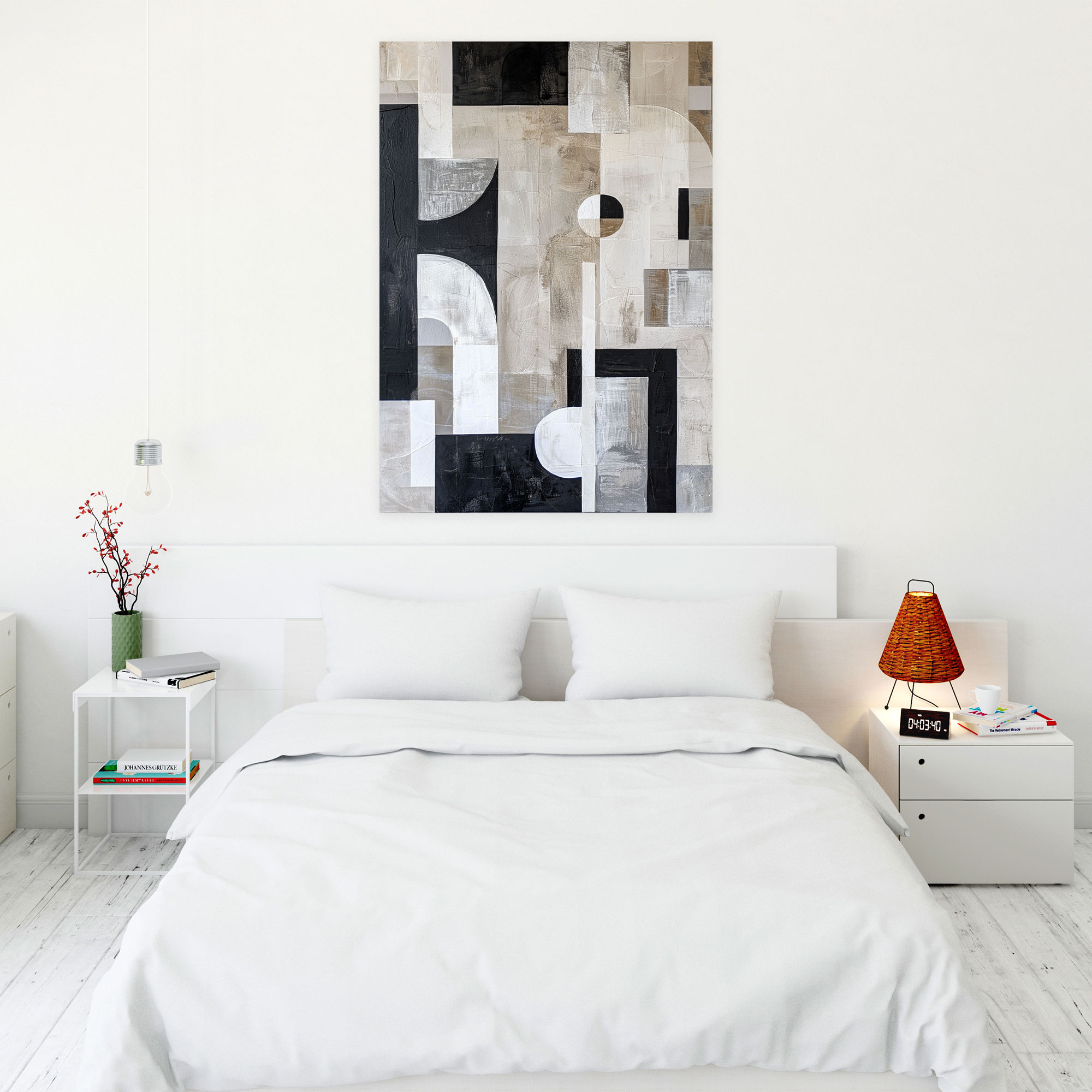 Suprematism Monochromatic Abstract Forms Wall Art - Suprematism, Canvas Wall Art, Wall Art, Canvas