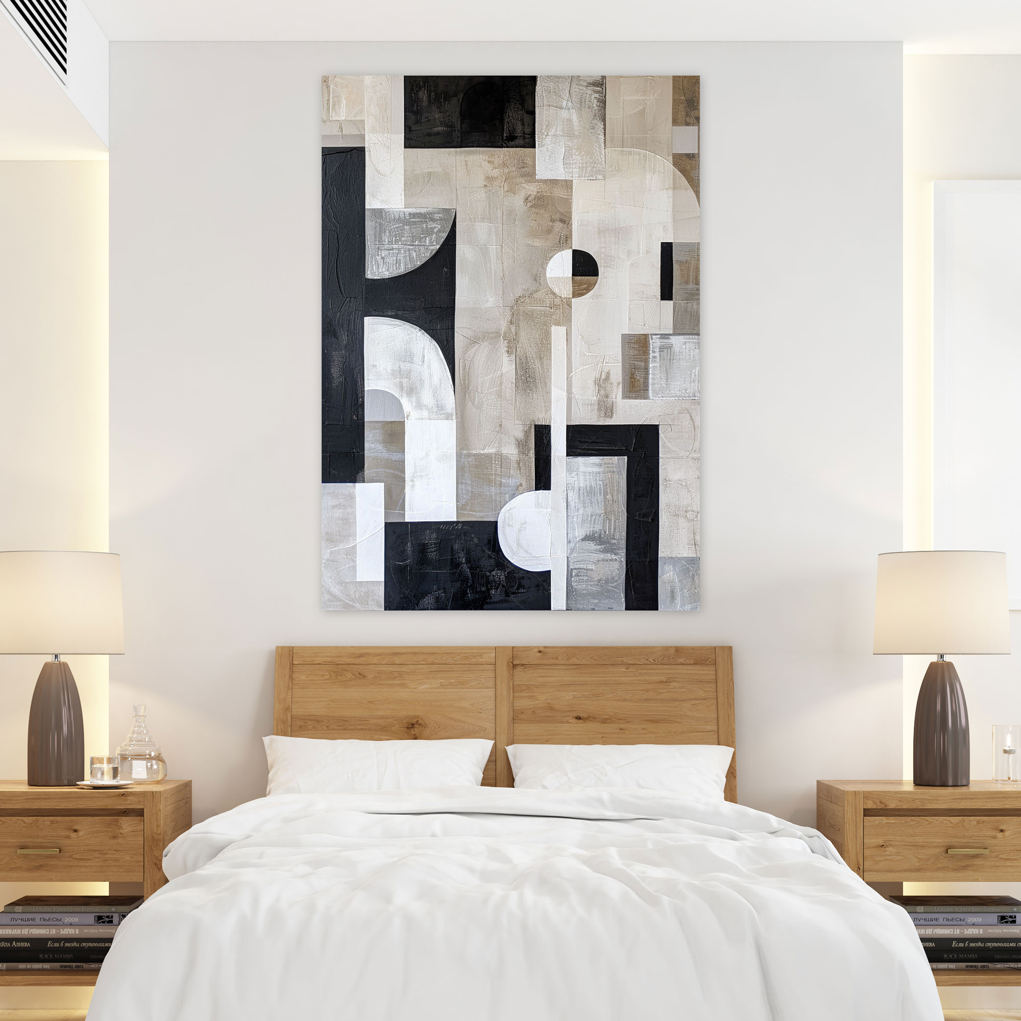 Suprematism Monochromatic Abstract Forms Wall Art - Suprematism, Canvas Wall Art, Wall Art, Canvas