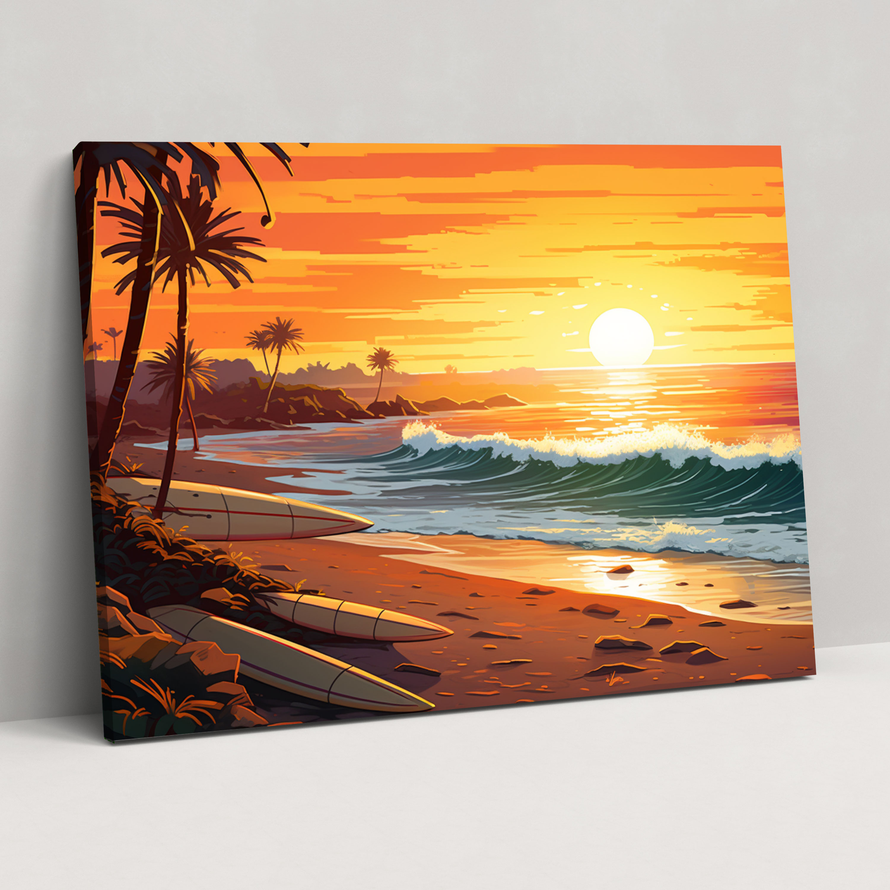Retro Surfboards Canvas Print - Surf, Retro Surfboards, Canvas Print, Canvas Wall Art