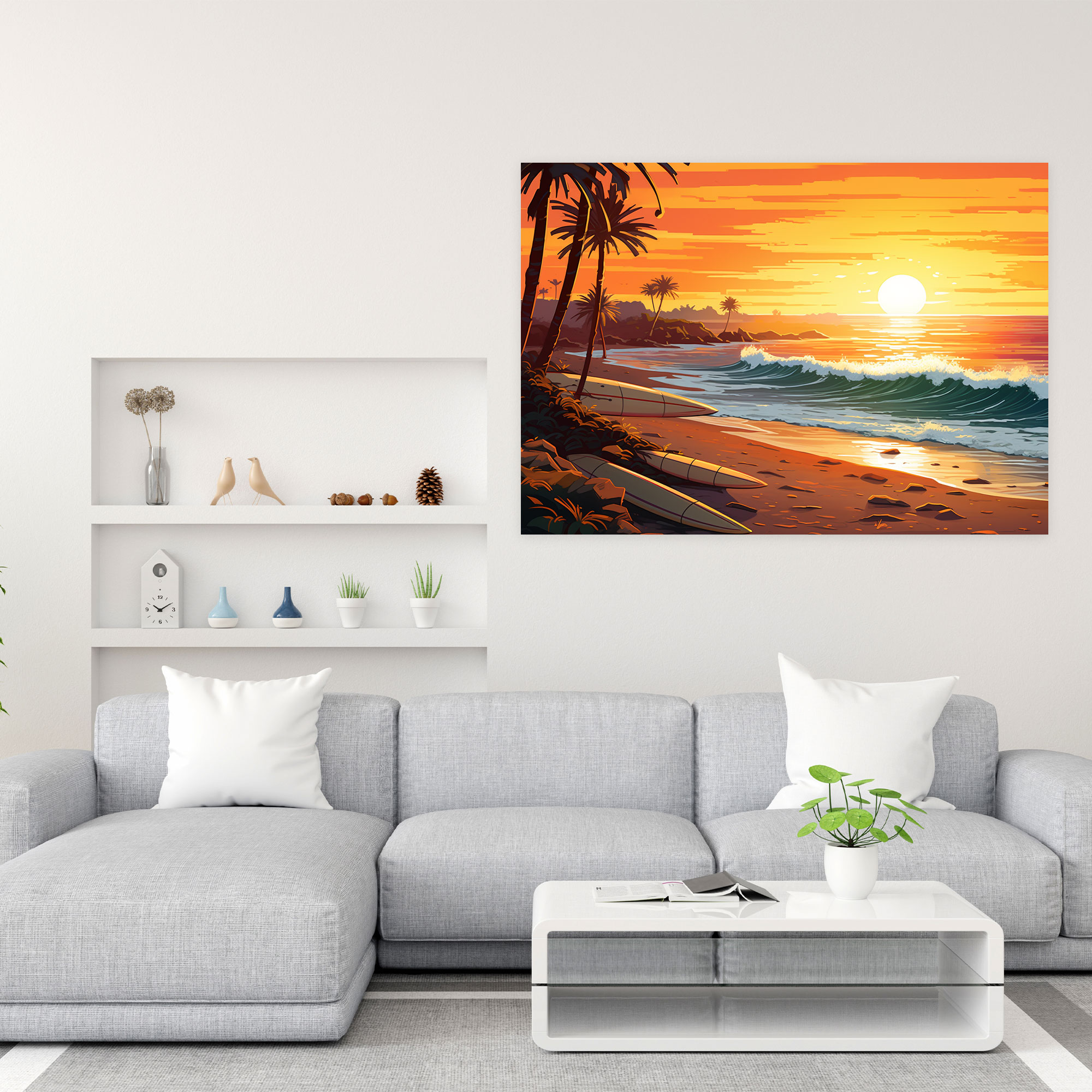 Retro Surfboards Canvas Print - Surf, Retro Surfboards, Canvas Print, Canvas Wall Art
