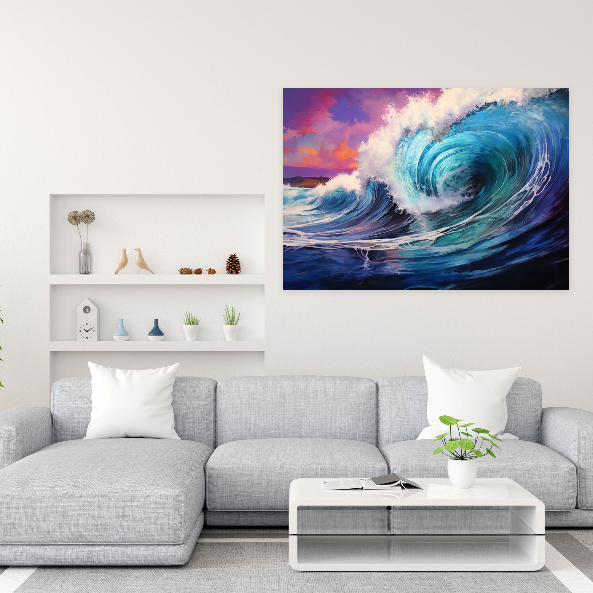 Energetic Waves Wall Art - Surf, Home Decoration, Wall Art, Vibrant Colors