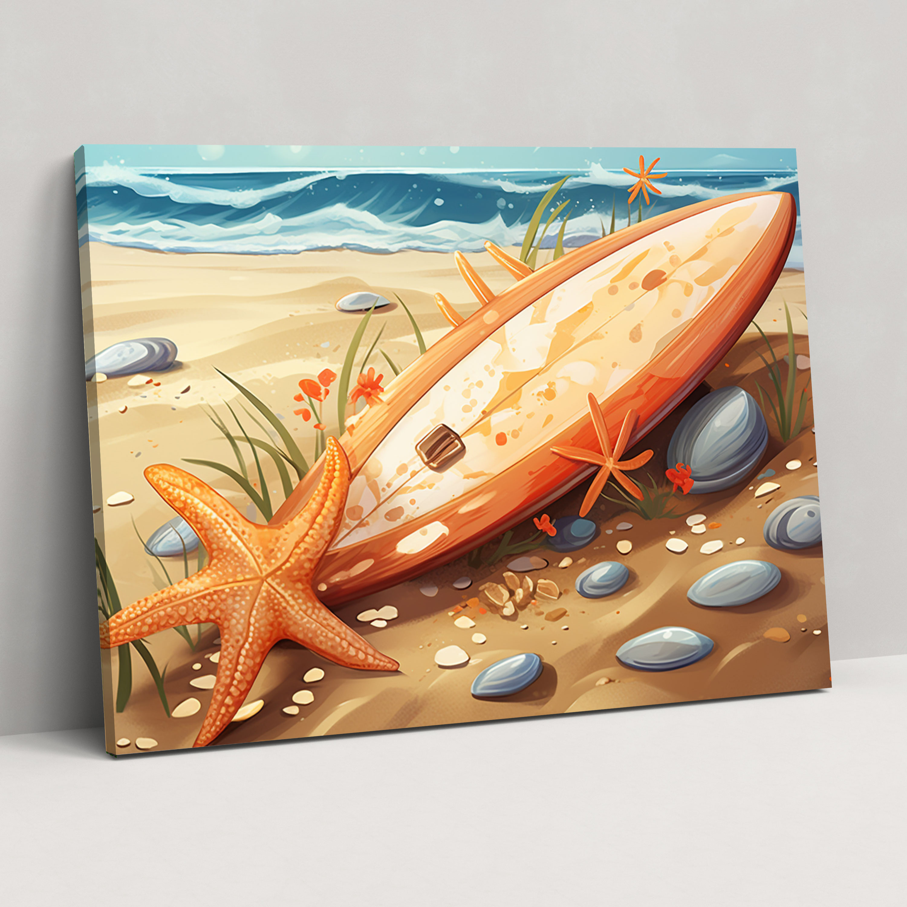 Beachside Surfboard Wall Art - Surf, Surf, Canvas, Canvas Wall Art