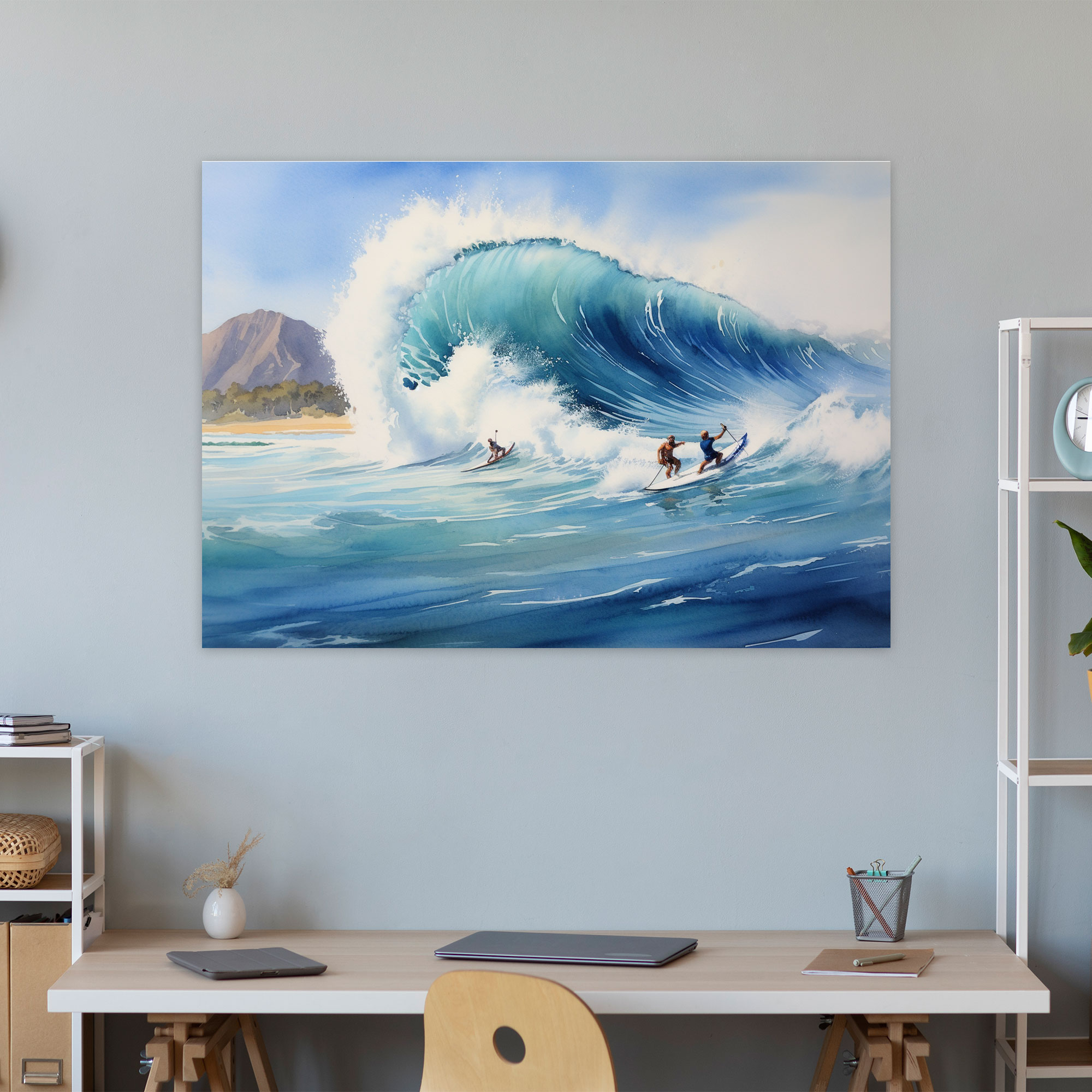 Majestic Waves Surf Wall Art - Surf, Wall Decoration, Surf, Watercolor Painting