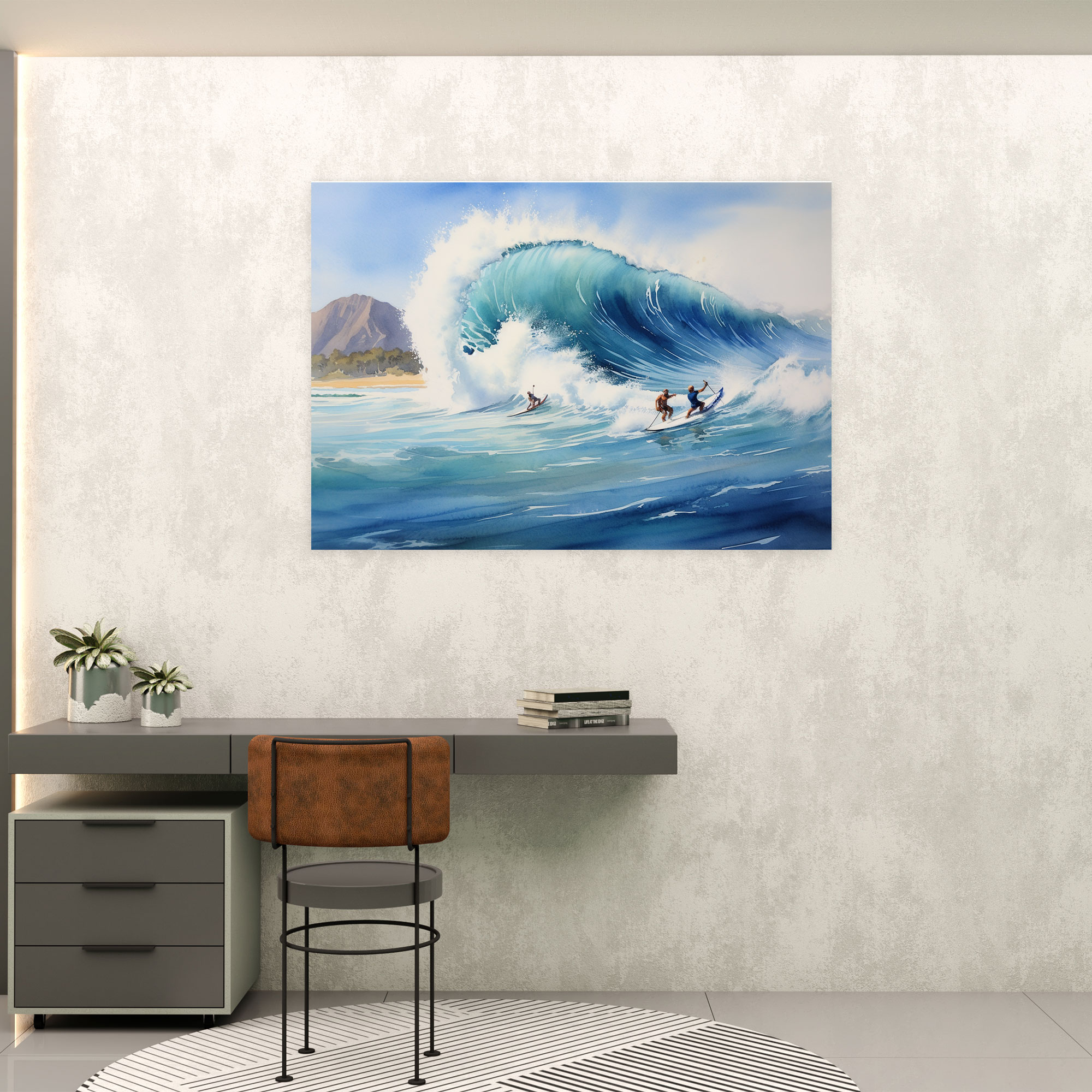 Majestic Waves Surf Wall Art - Surf, Wall Decoration, Surf, Watercolor Painting