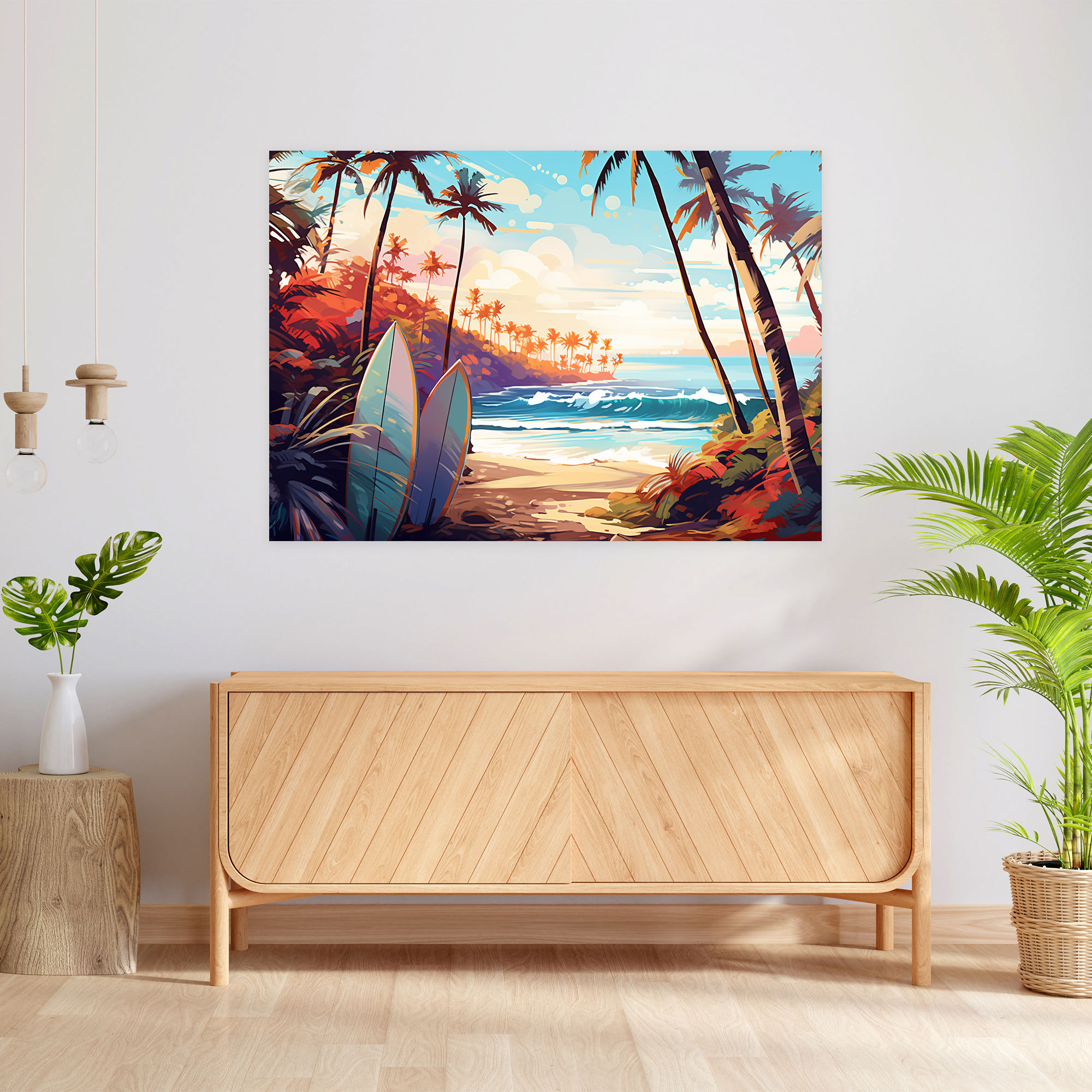 Tropical Surf Canvas Print - Surf, Wall Art, Surfboards, Surf