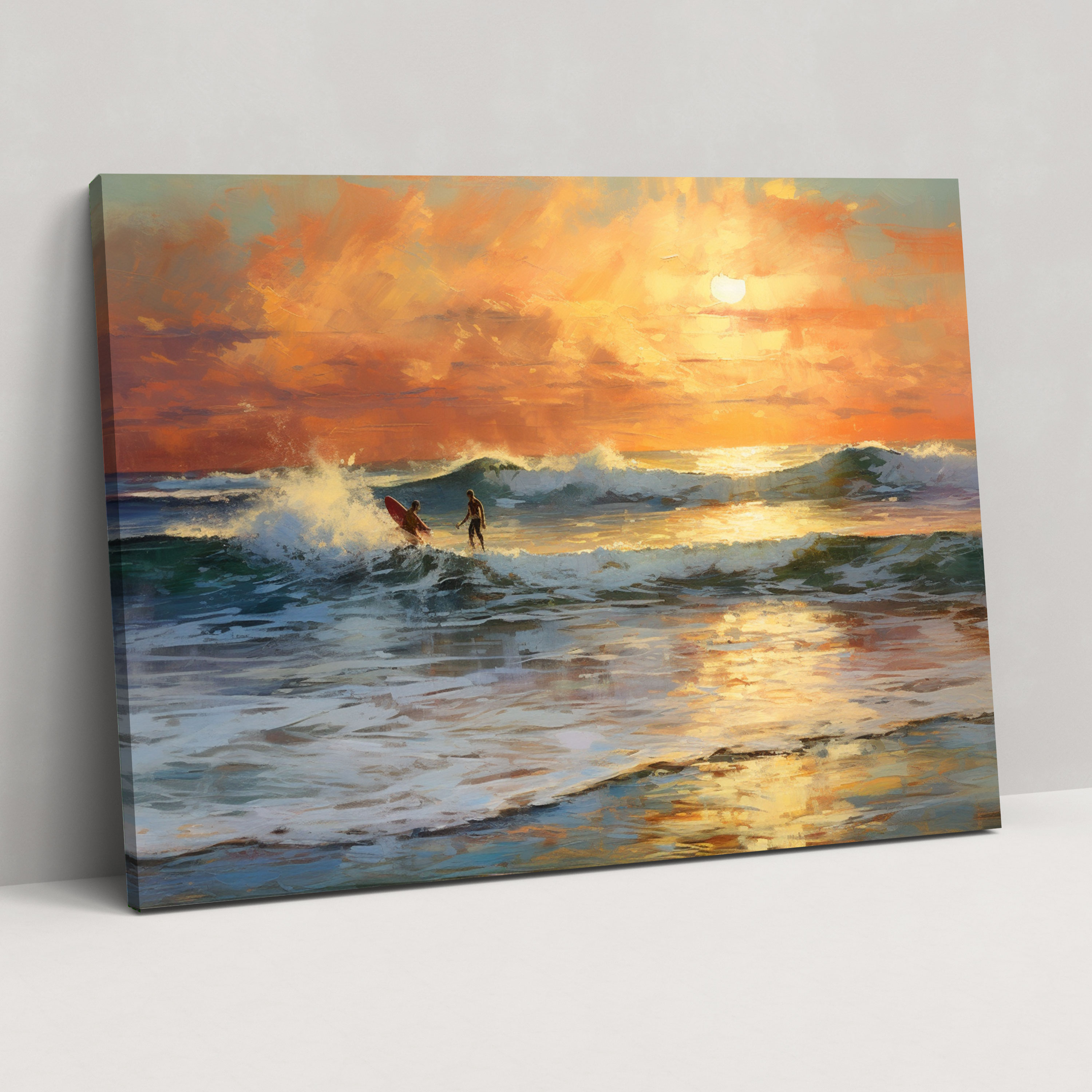 Surf Wall Art - Coastal Sunset - Surf, Surf, Home Decoration, Canvas Wall Art
