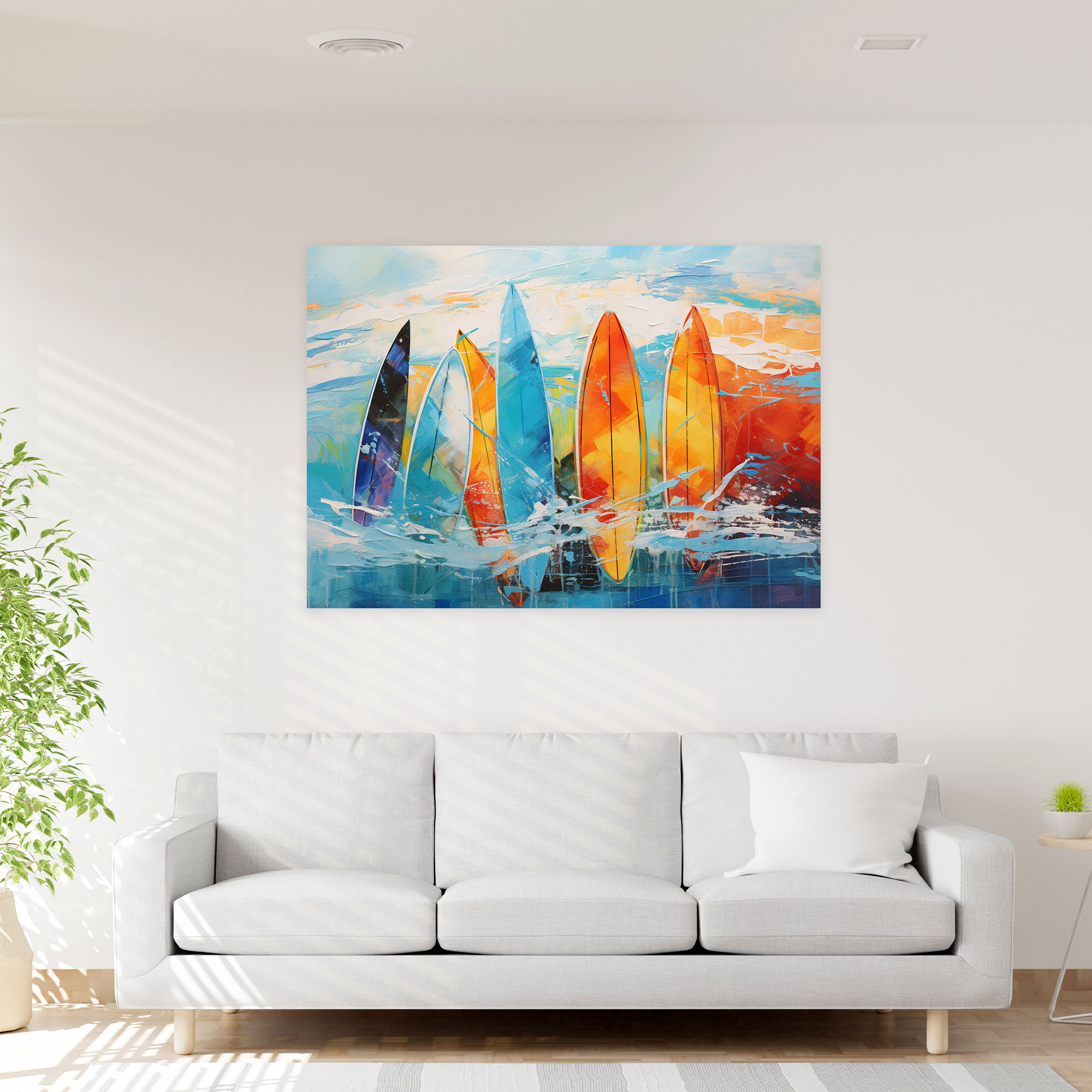 Surf Wall Art - Abstract Waves - Surf, Canvas, Home Decoration, Surf