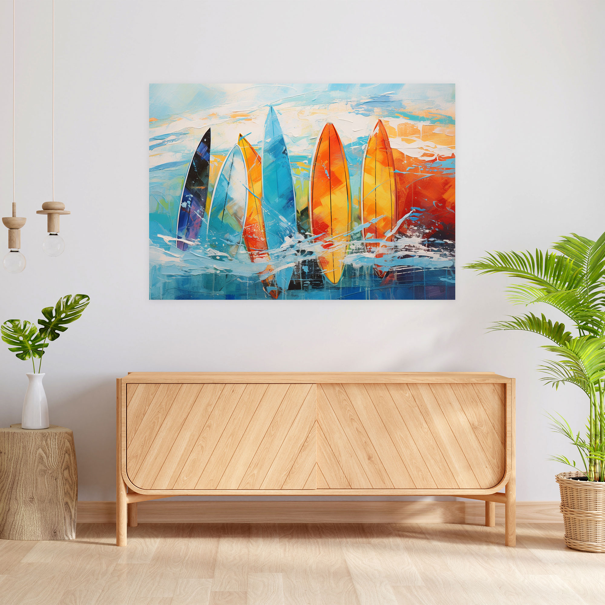 Surf Wall Art - Abstract Waves - Surf, Canvas, Home Decoration, Surf
