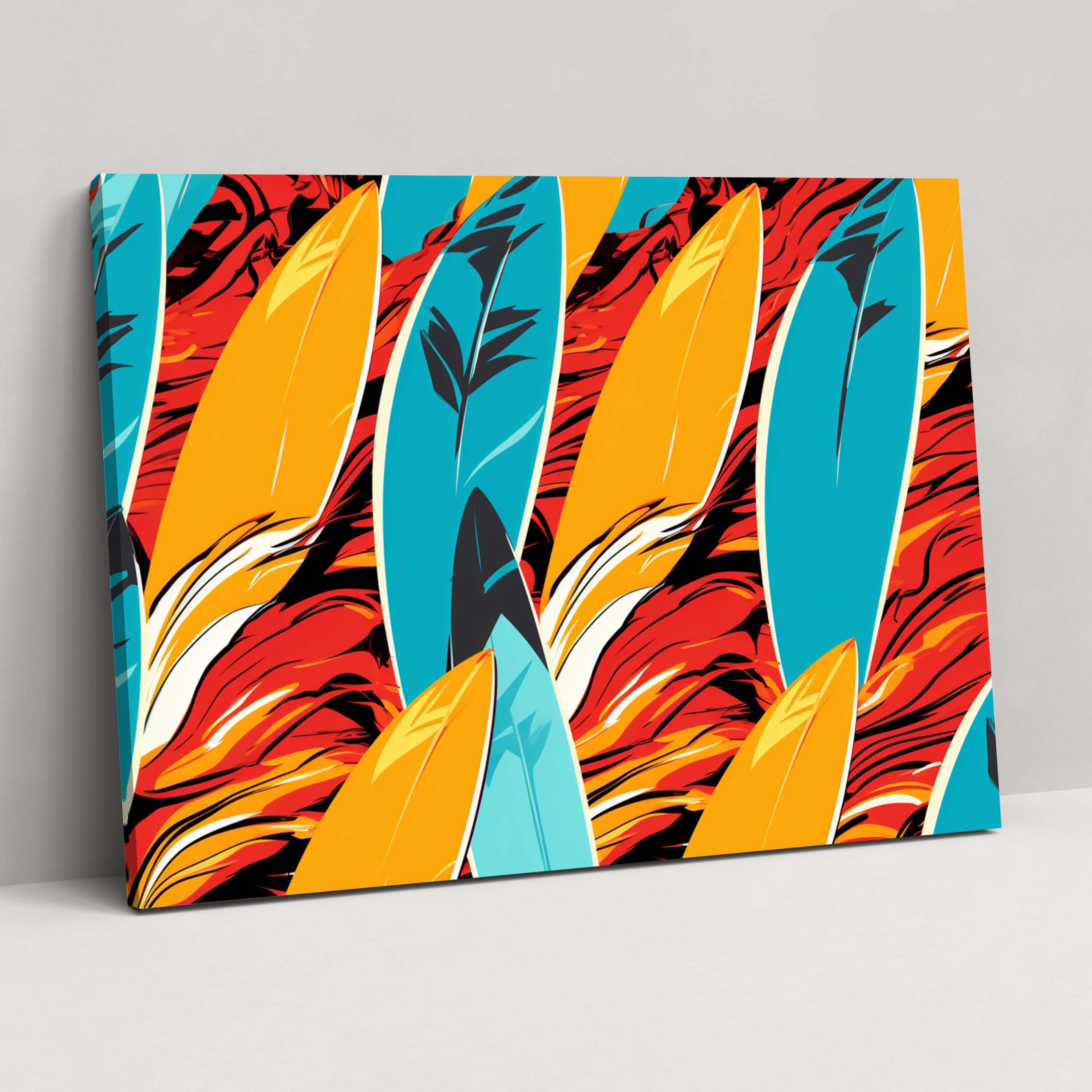 Surf Canvas Print - Pop Art Surfboard - Surf, Canvas Wall Art, Wall Decoration, Wall Art
