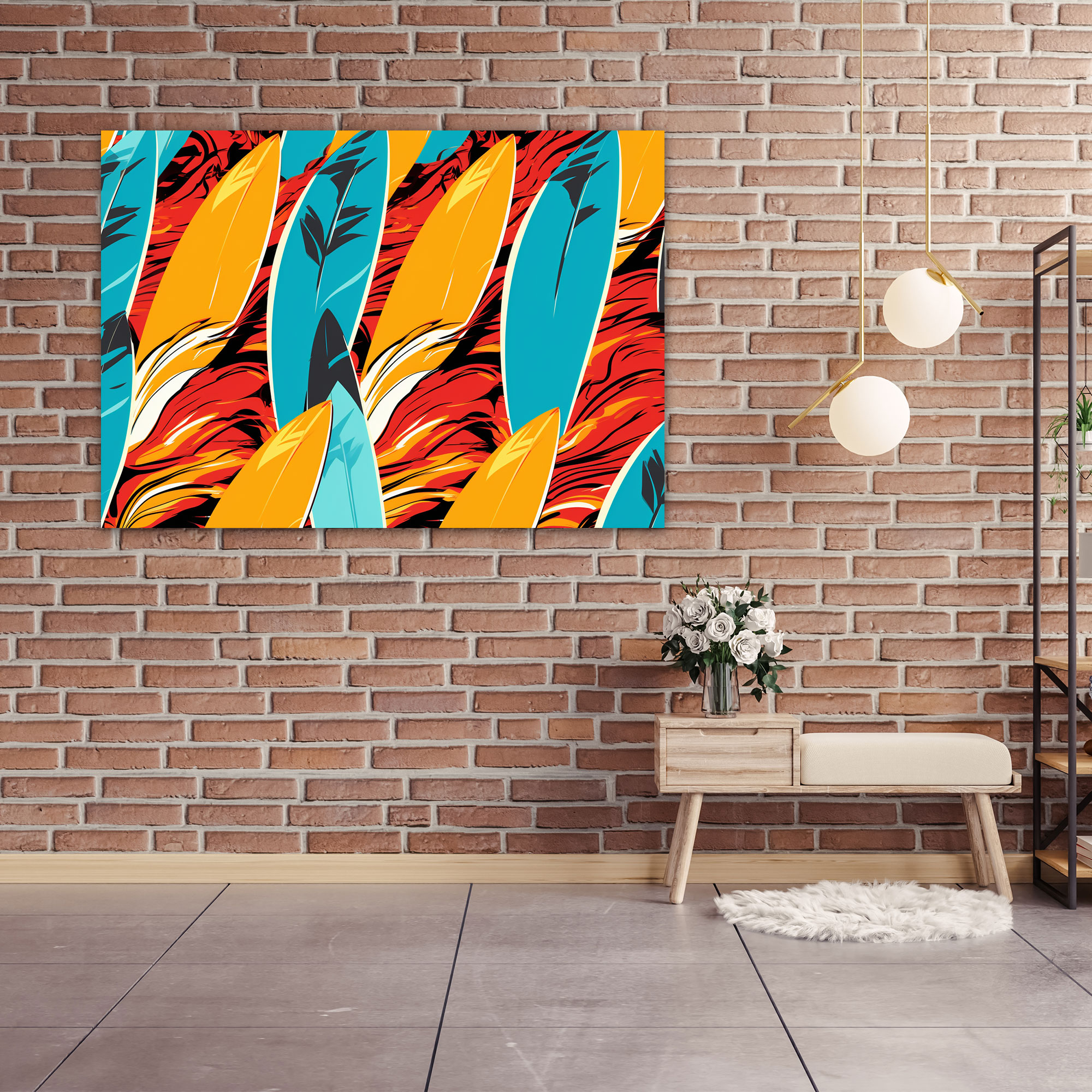 Surf Canvas Print - Pop Art Surfboard - Surf, Canvas Wall Art, Wall Decoration, Wall Art