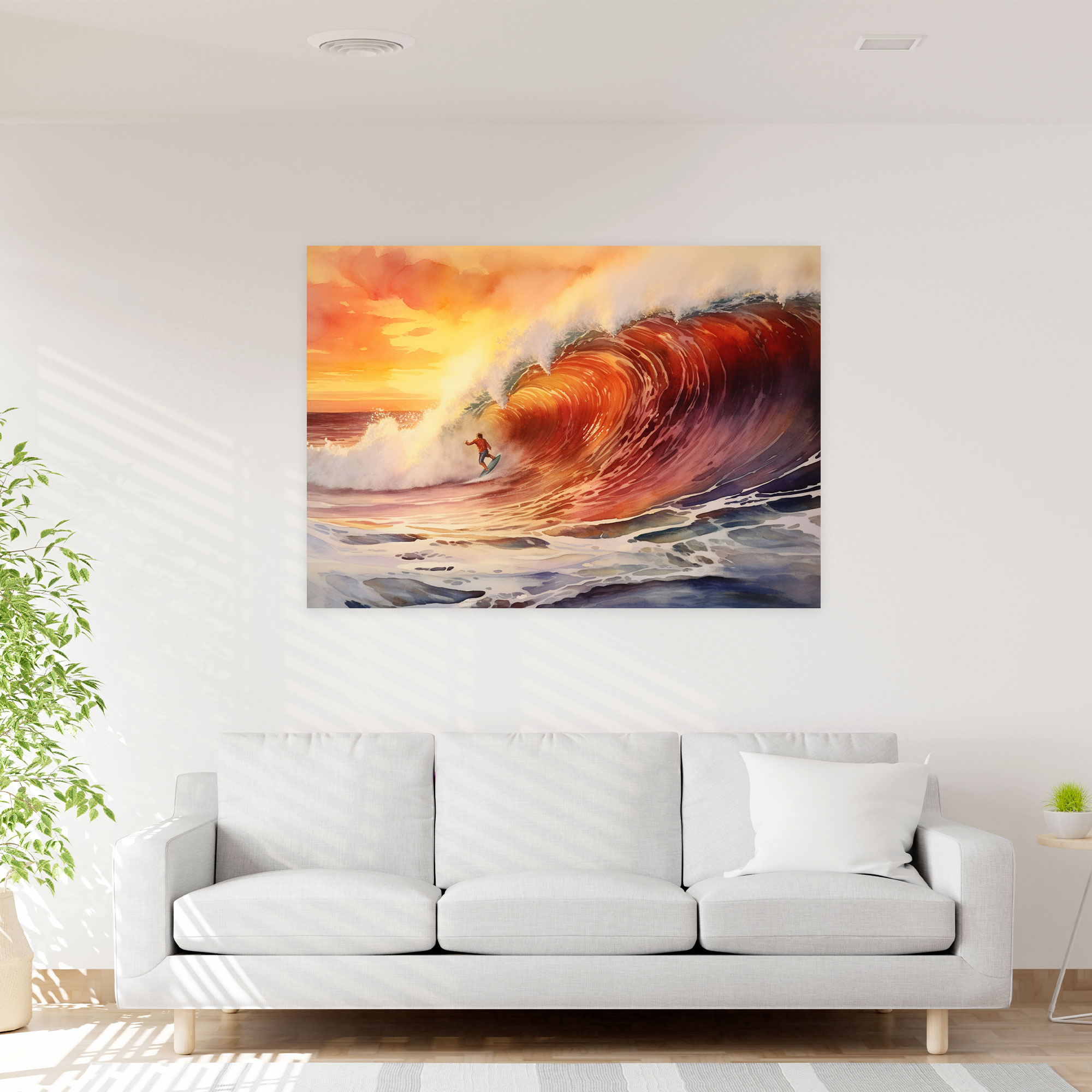Surfer Sunset Wall Art - Surf, Sunset, Surf, Canvas Print