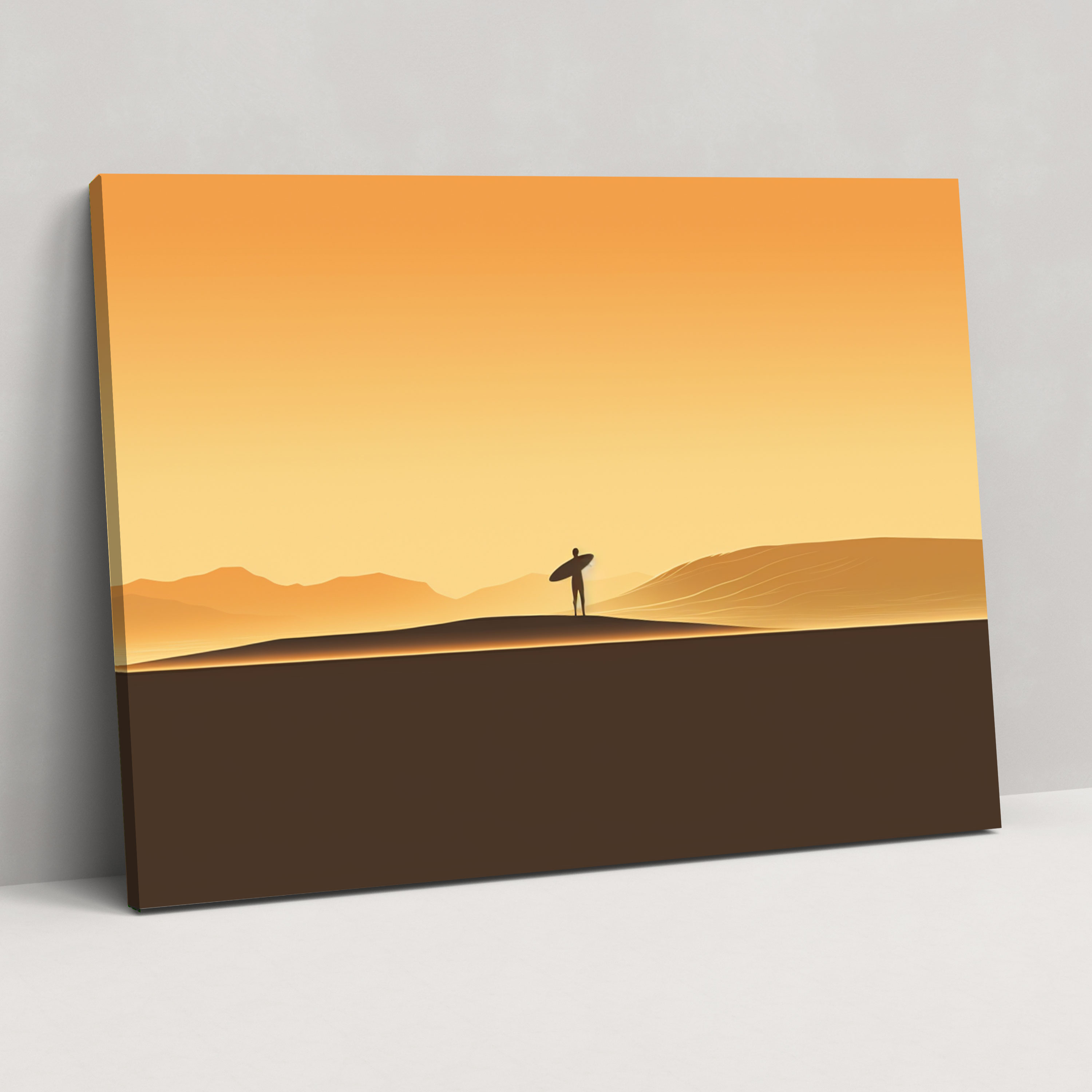 Minimalist Surf Canvas Print - Surf, Canvas Print, Solitary Surfer, Surf