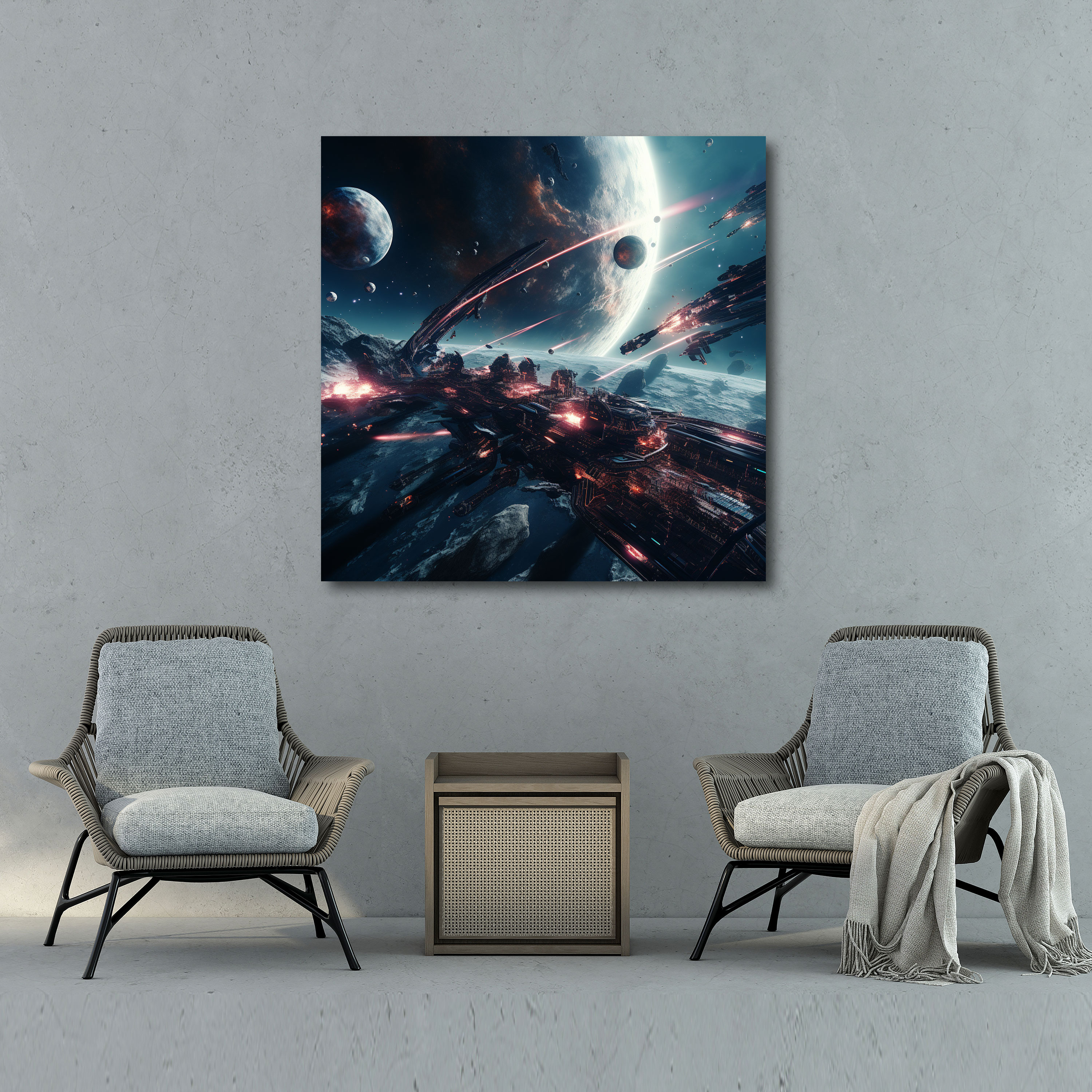 Star Wars Canvas Print - Futuristic Space Battle Wall Art - Star Wars, Wall Art, Wall Decoration, Star Wars