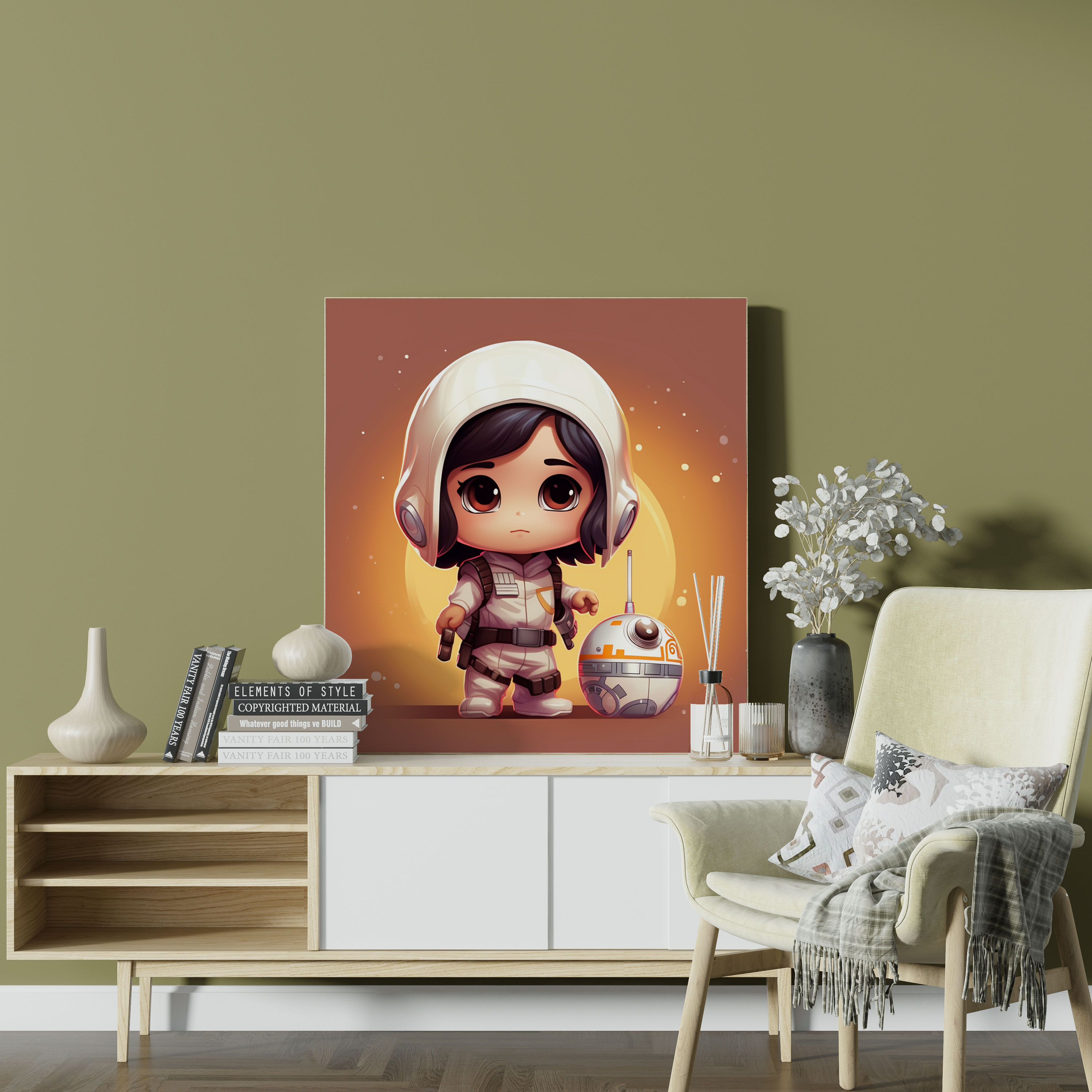 Star Wars Wall Decoration - Chibi Characters Canvas Print - Star Wars, Canvas Print, Yoda, Wall Art