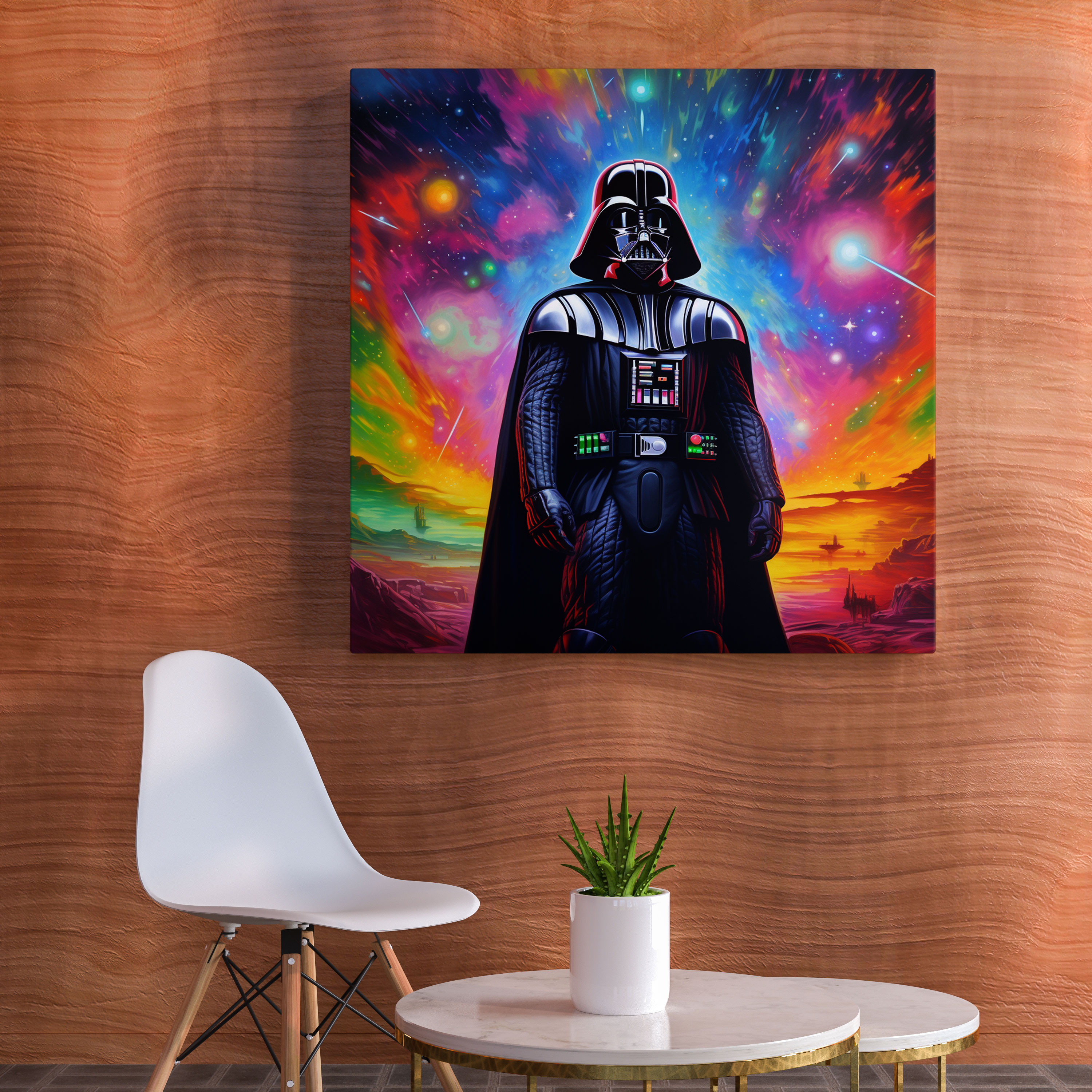 Star Wars Canvas Print - Retro Neon Darth Vader Wall Art - Star Wars, Canvas, Star Wars, Canvas Wall Art