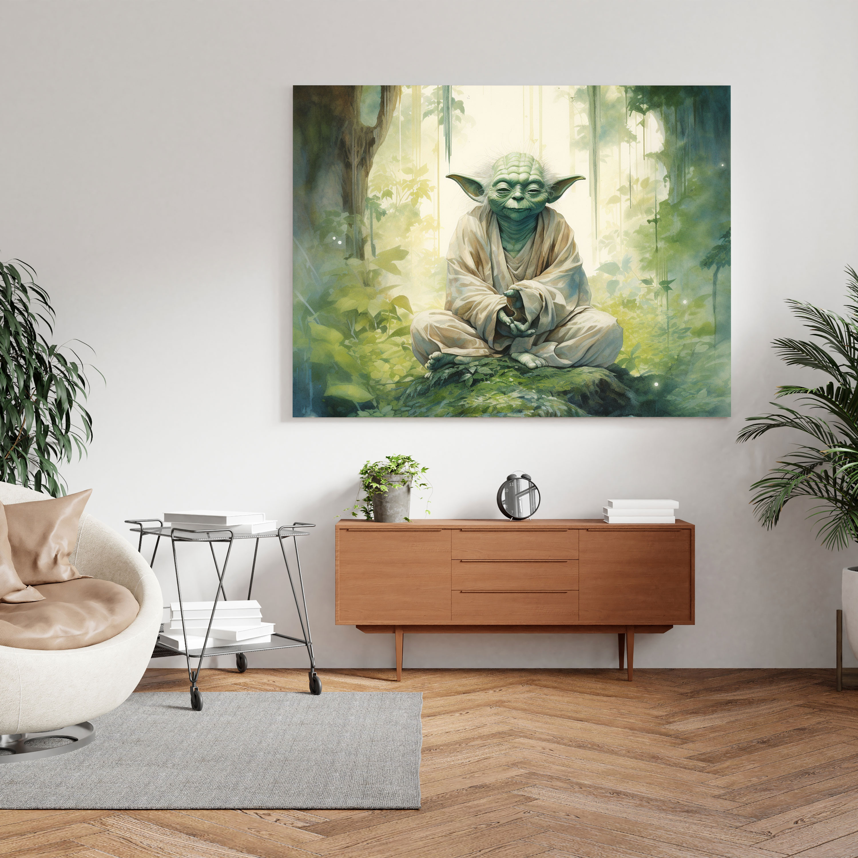 Star Wars Wall Art - Watercolor Yoda Canvas Print - Star Wars, Watercolor Painting, Star Wars, Meditation