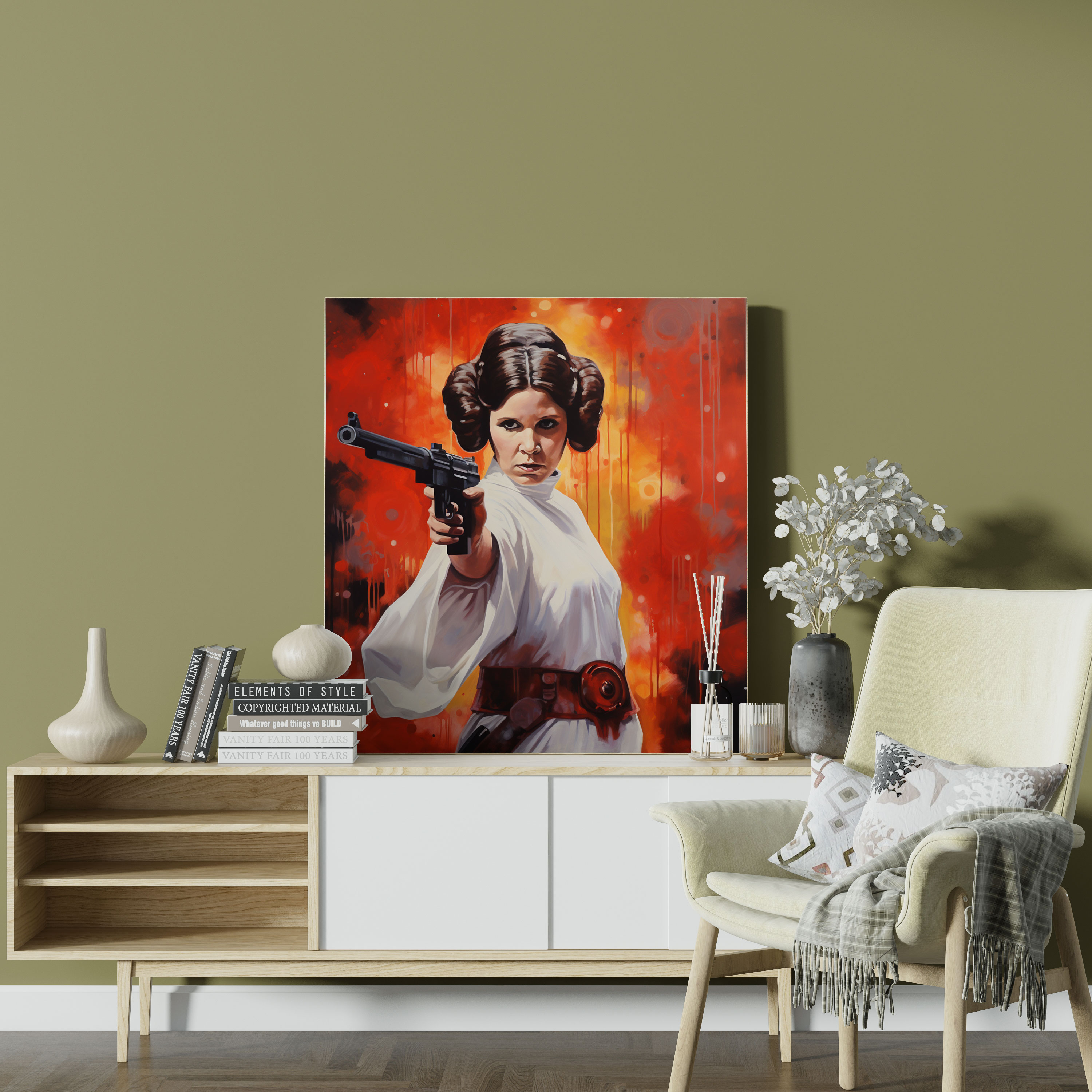 Star Wars Canvas Print - Pop Art Princess Leia Wall Art - Star Wars, Pop Art-Style Painting, Home Decoration, Canvas Wall Art