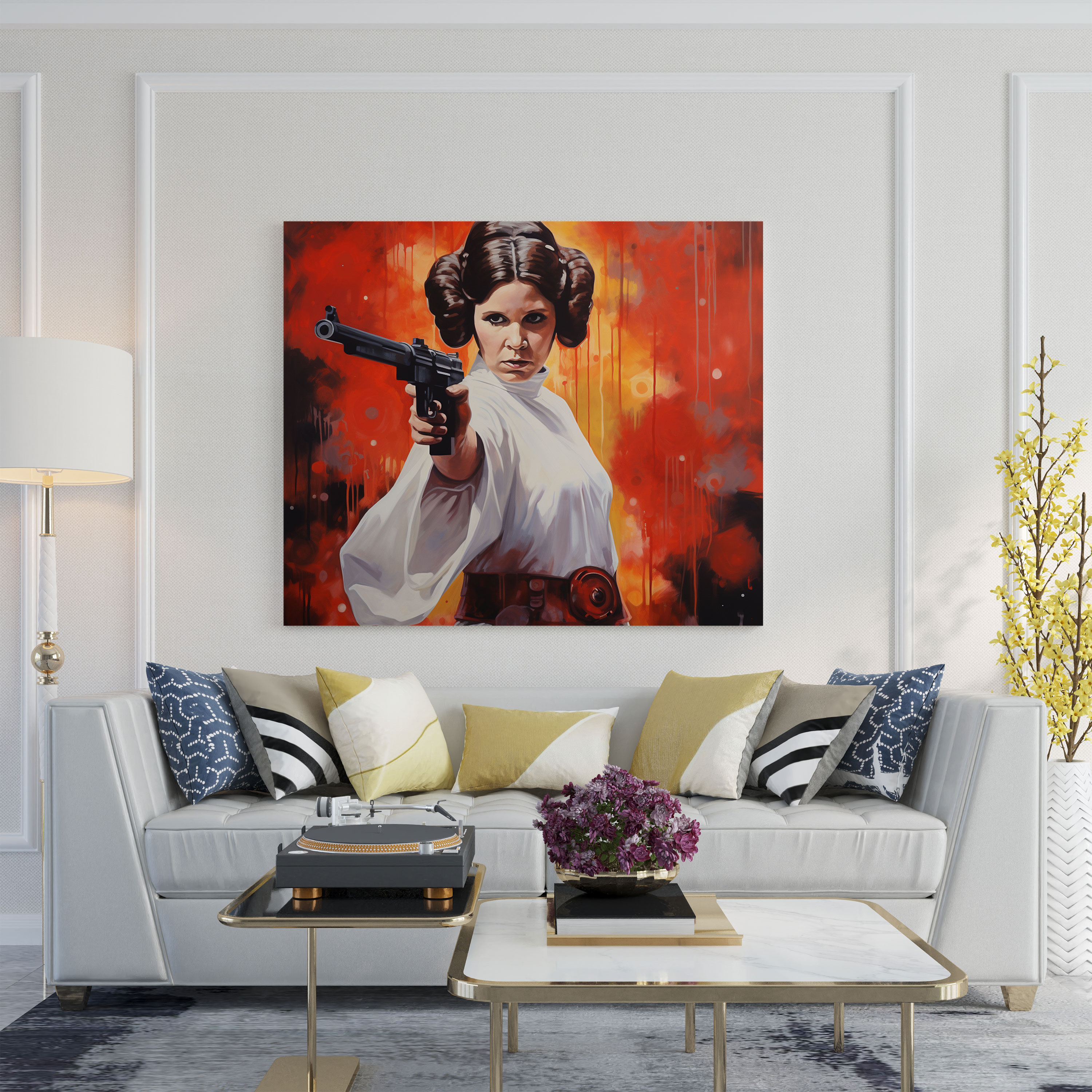 Star Wars Canvas Print - Pop Art Princess Leia Wall Art - Star Wars, Pop Art-Style Painting, Home Decoration, Canvas Wall Art