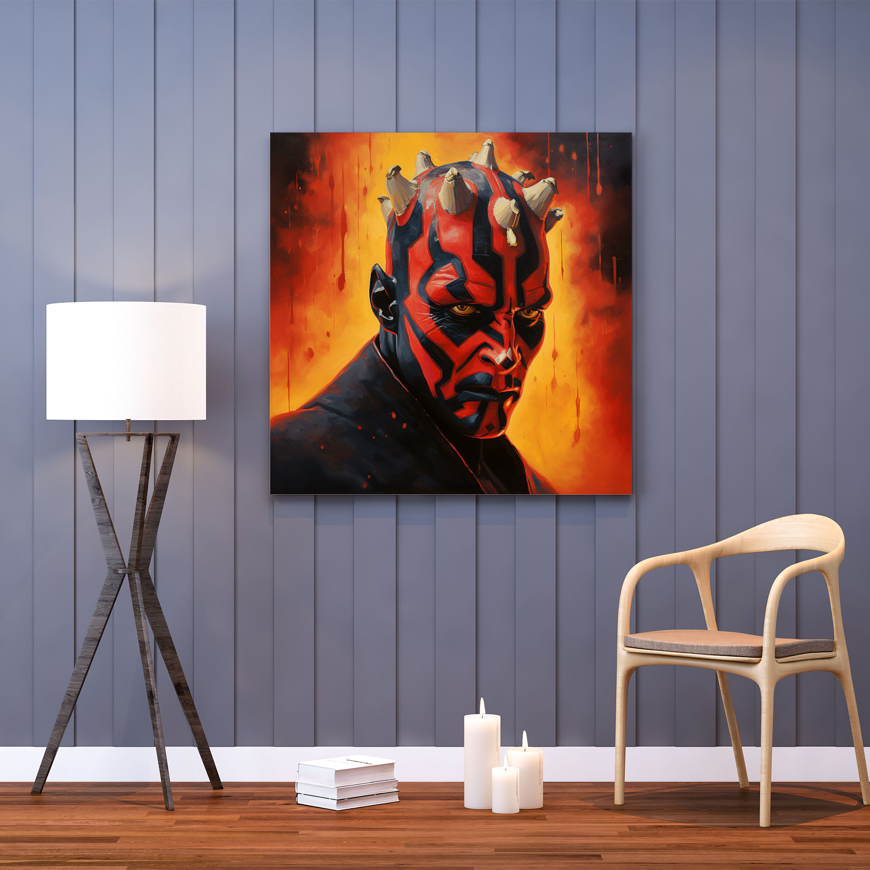 Star Wars Wall Art - Oil Painting Darth Maul Canvas Print - Star Wars, Darth Maul, Star Wars, Canvas Wall Art