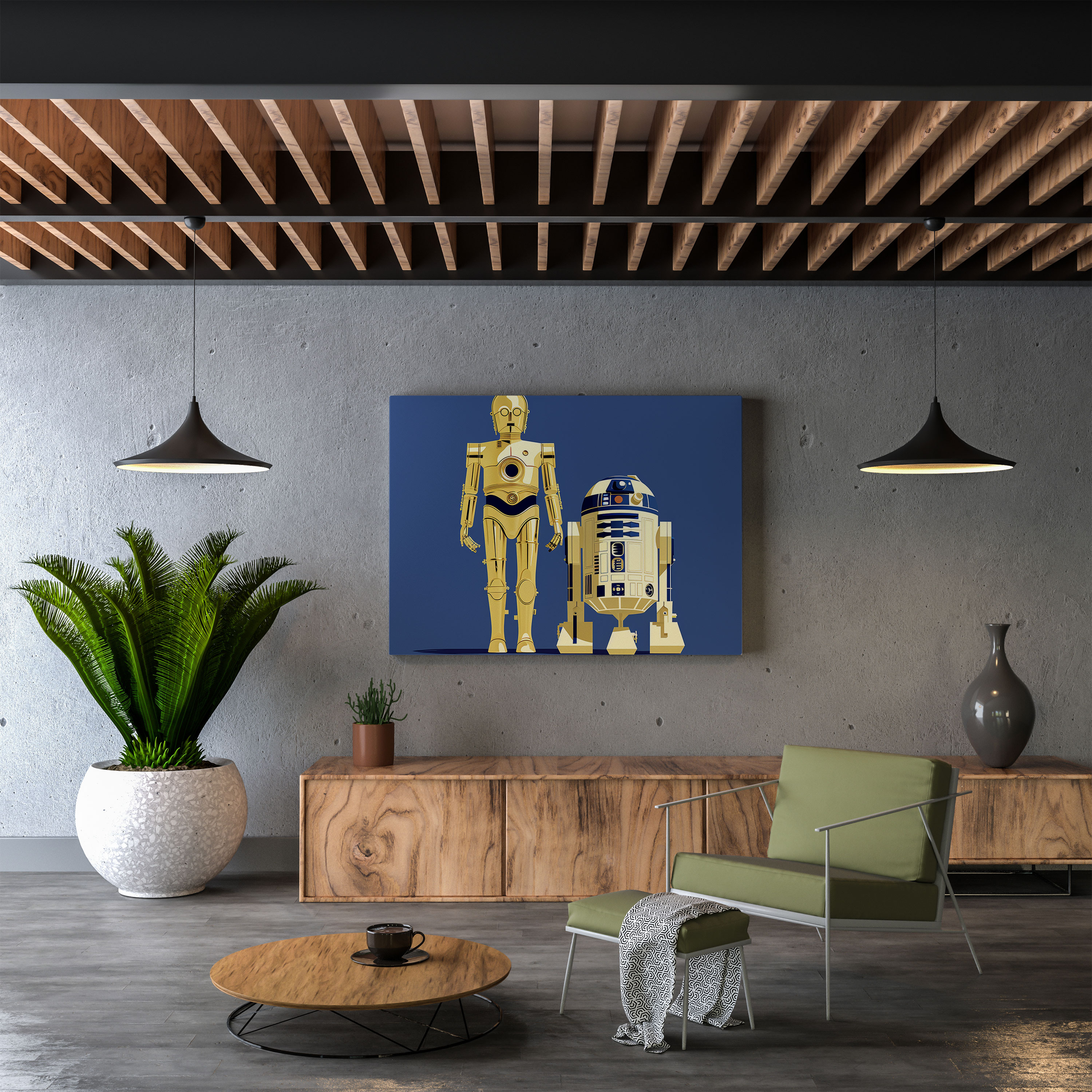 Star Wars Canvas Print - Minimalist R2-D2 And C-3Po Wall Art - Star Wars, Star Wars, C-3Po, Canvas Wall Art