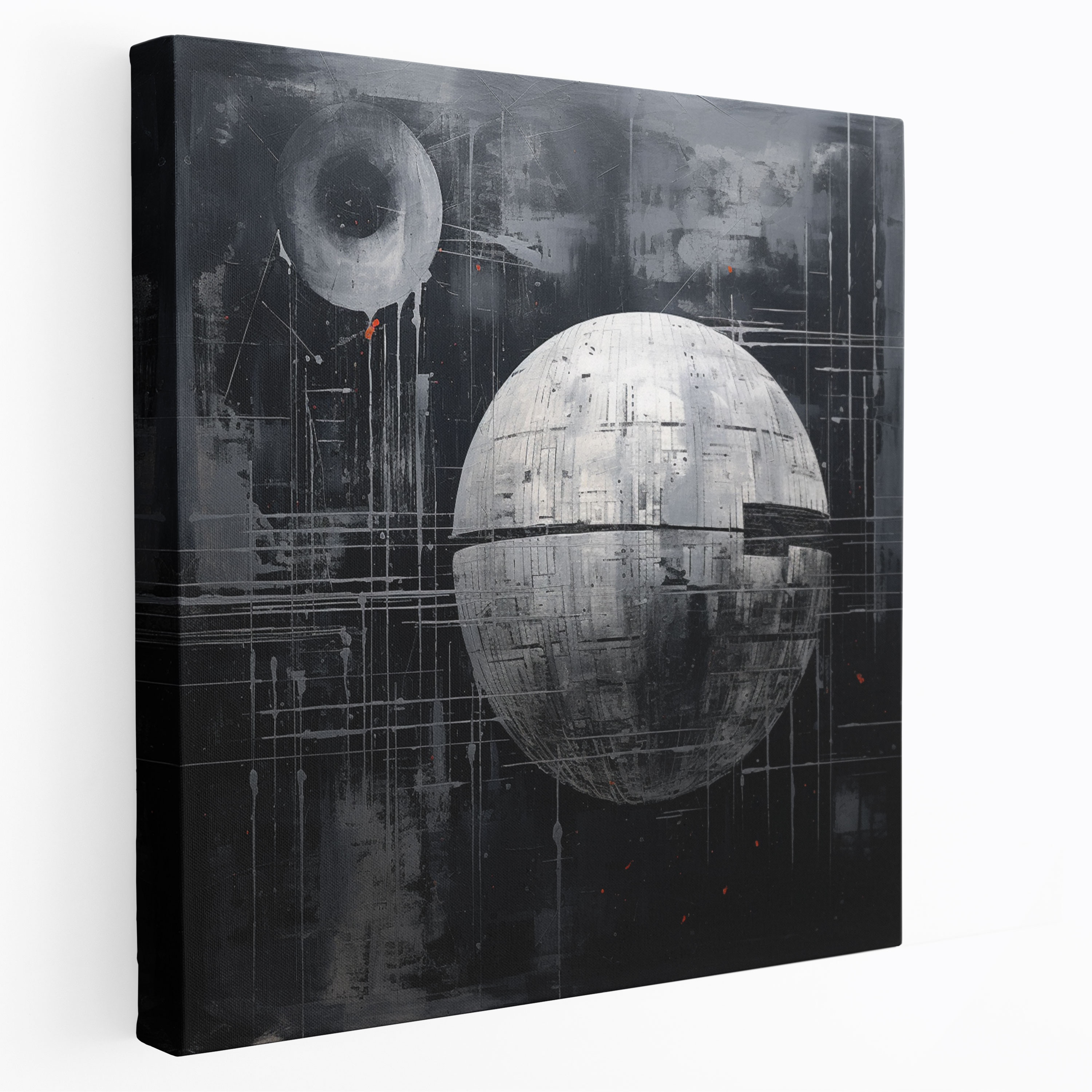 Star Wars Canvas Print - Abstract Death Star Wall Art - Star Wars, Black And Gray, Wall Art, Canvas Print