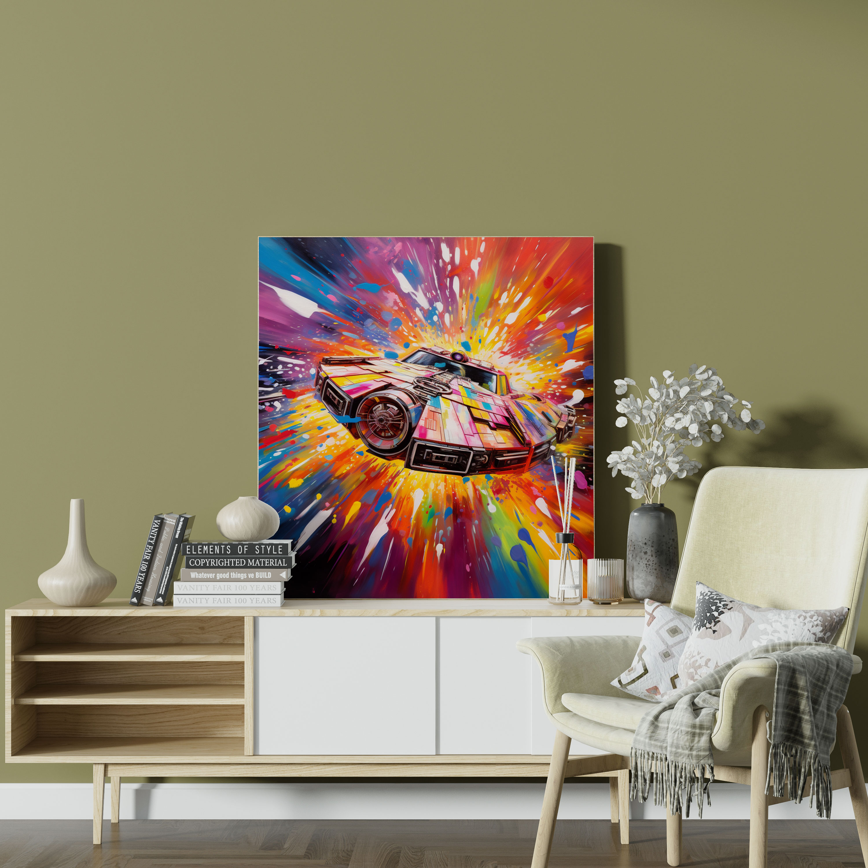 Star Wars Canvas Print - Millennium Falcon Motion Blur - Star Wars, Wall Art, Home Decoration, Abstract Painting