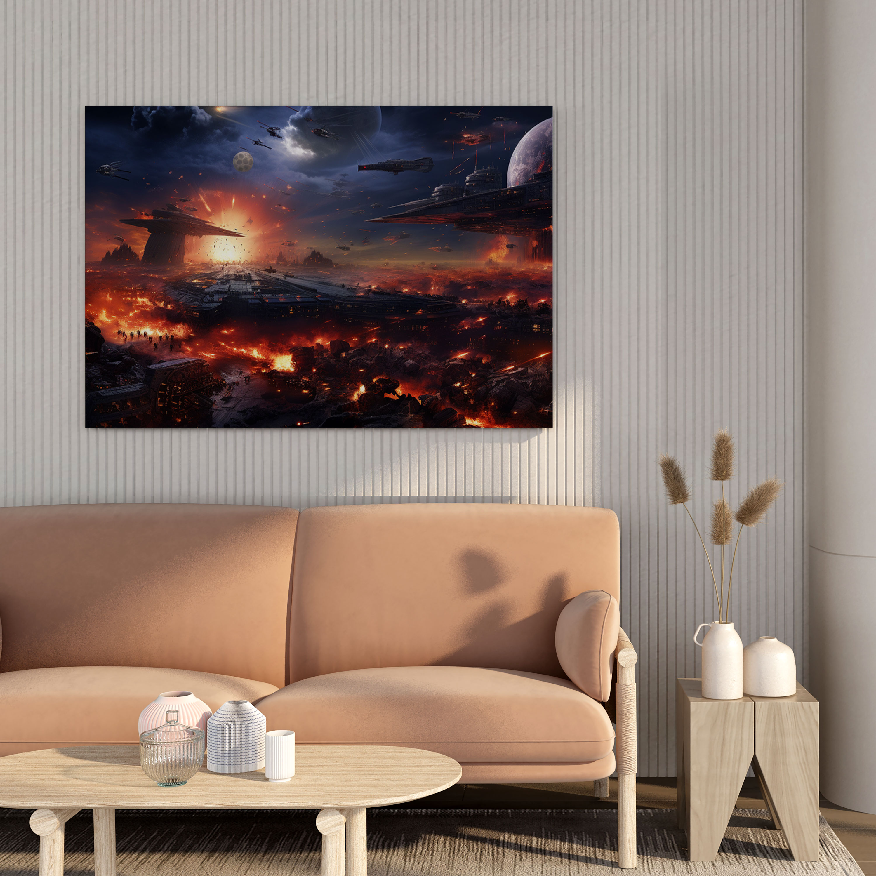 Star Wars Wall Art - Galactic Battle Panorama - Star Wars, Galactic Empire, Canvas Print, Wall Decoration