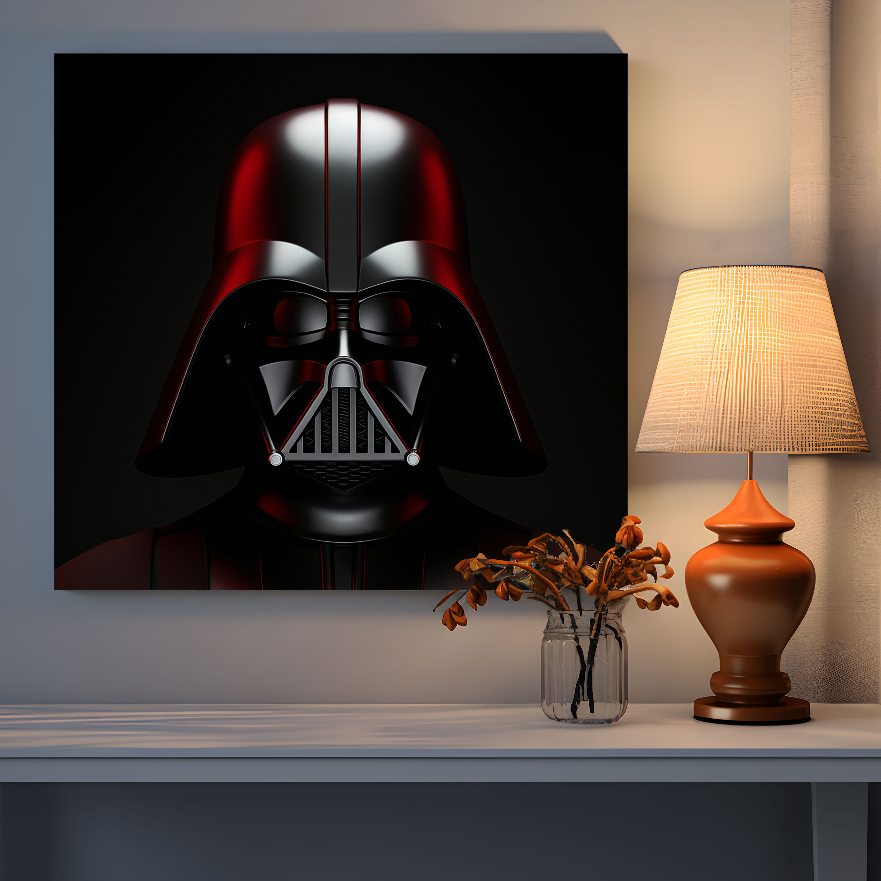Star Wars Wall Decoration - Darth Vader Minimalist Design - Star Wars, Canvas, Digital Composition, Minimalist Design