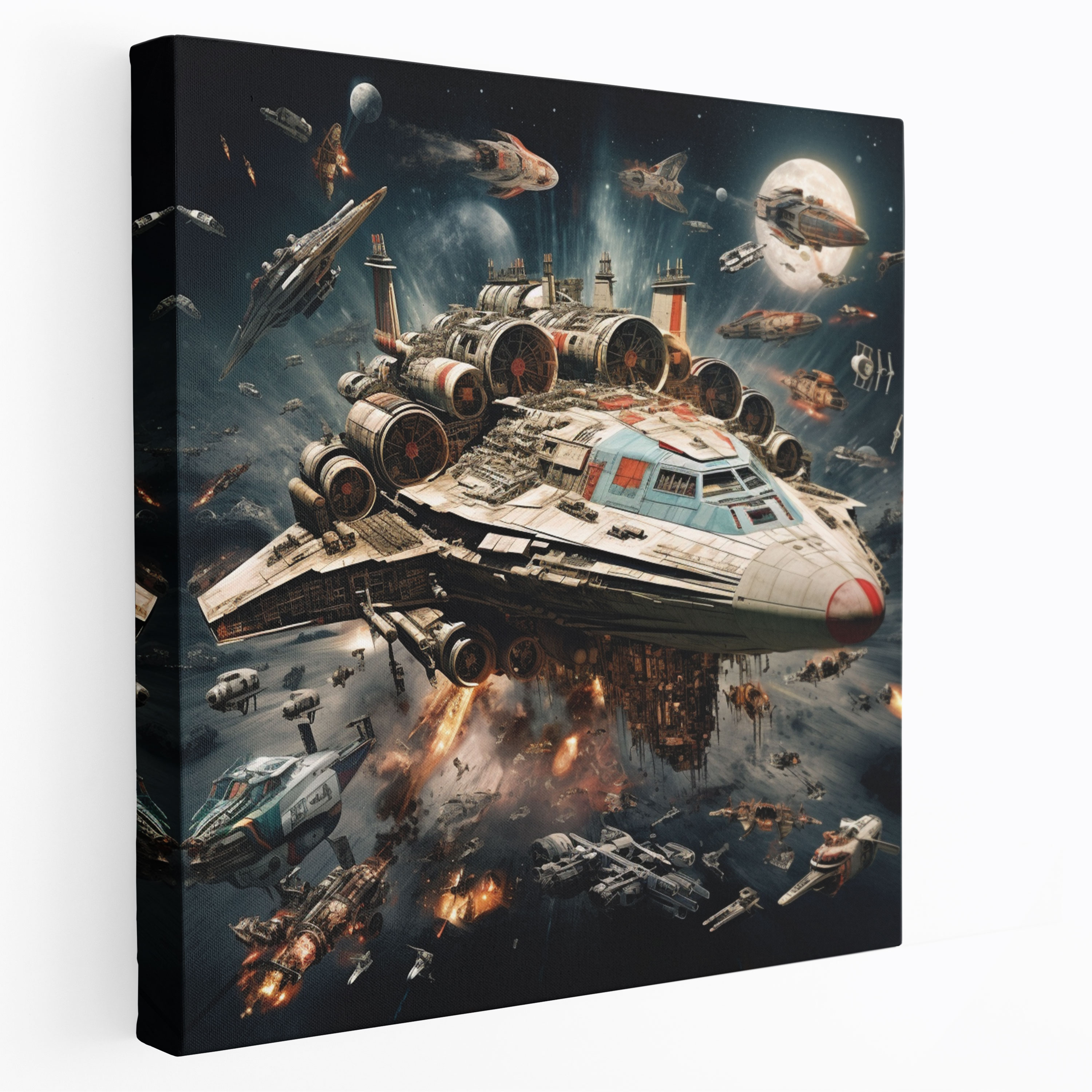 Star Wars Canvas Print - Galactic Spaceship Collage - Star Wars, Canvas Wall Art, Edgy Design, Fleet